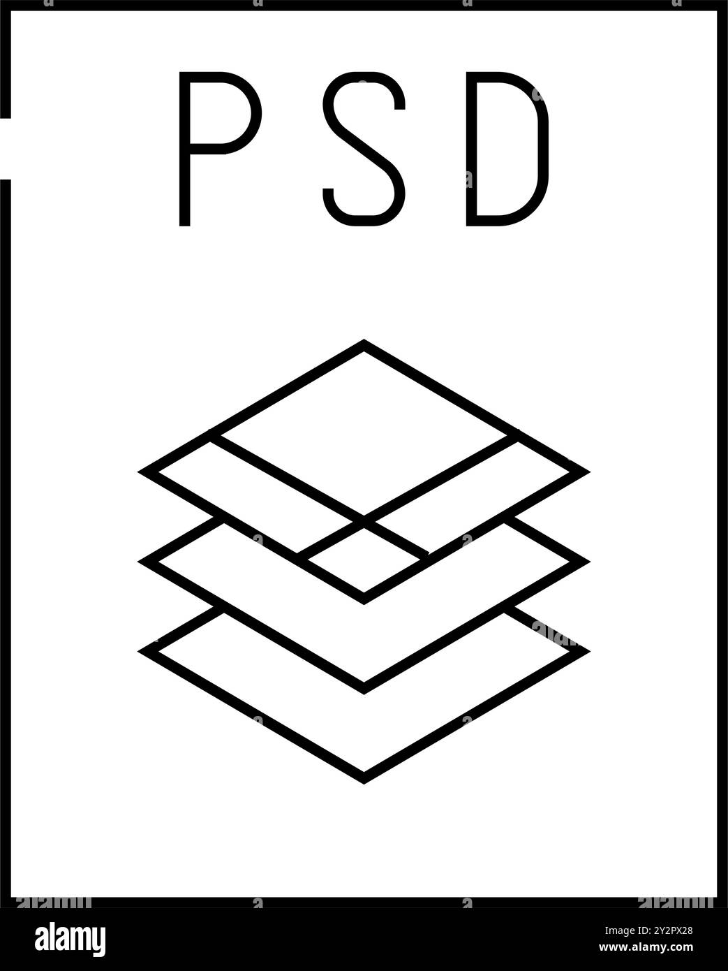 psd file format document line icon vector illustration Stock Vector ...