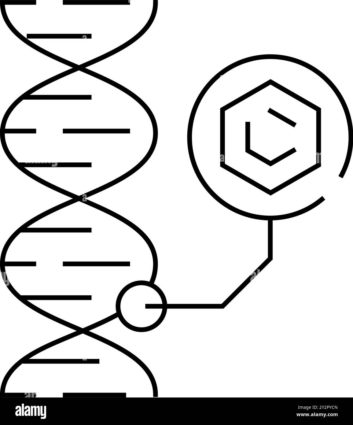 dna molecular structure line icon vector illustration Stock Vector ...