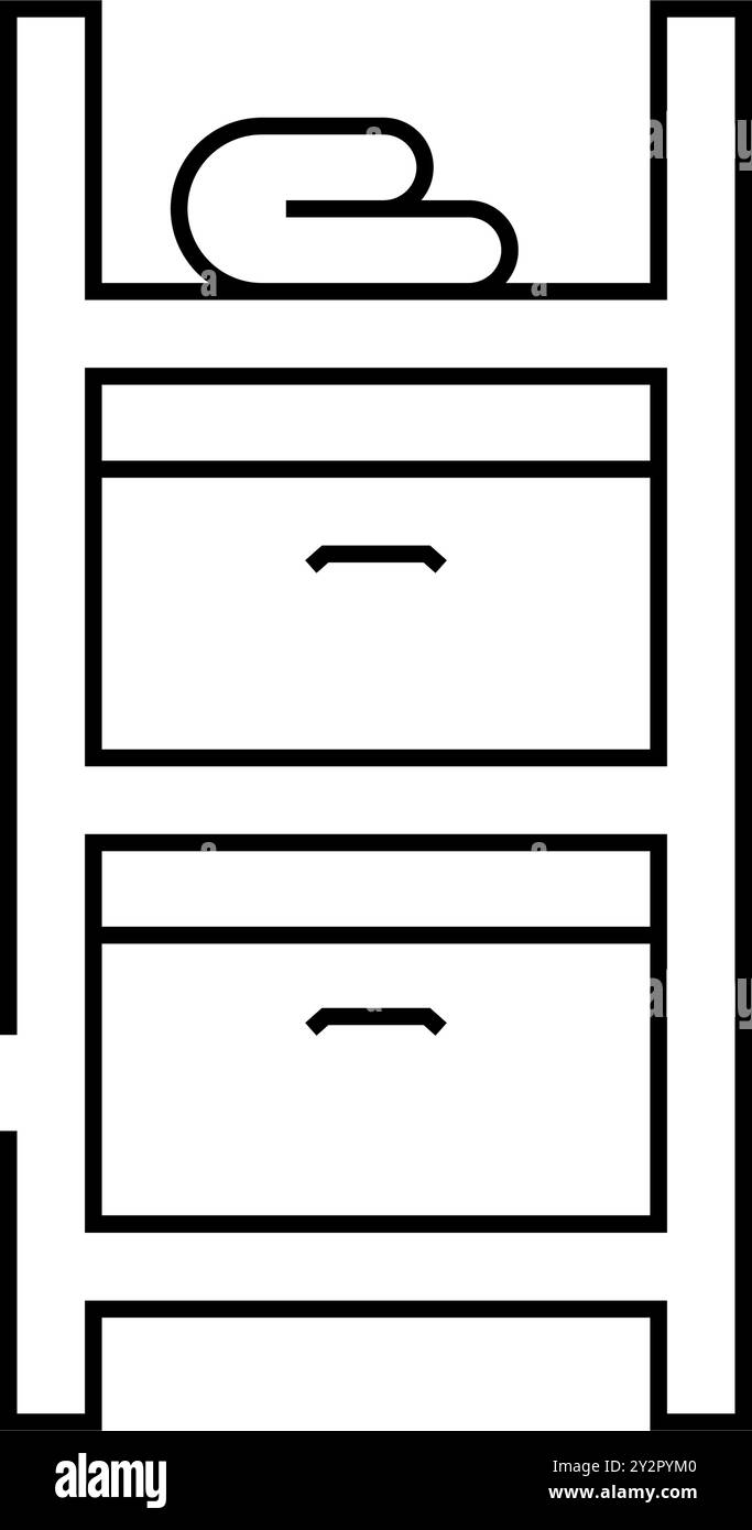 storage bathroom interior line icon vector illustration Stock Vector ...
