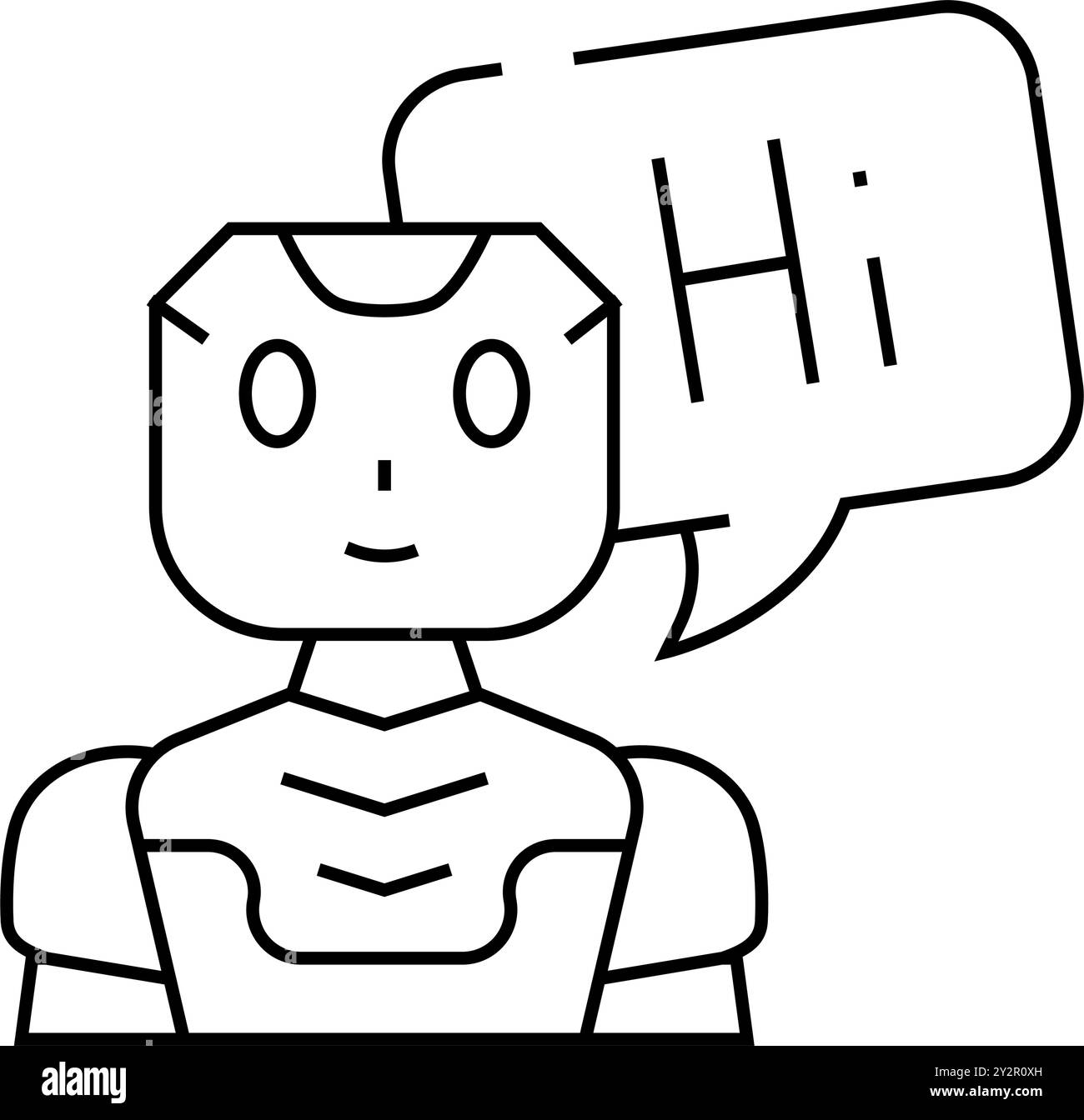 assistant chat bot line icon vector illustration Stock Vector Image ...