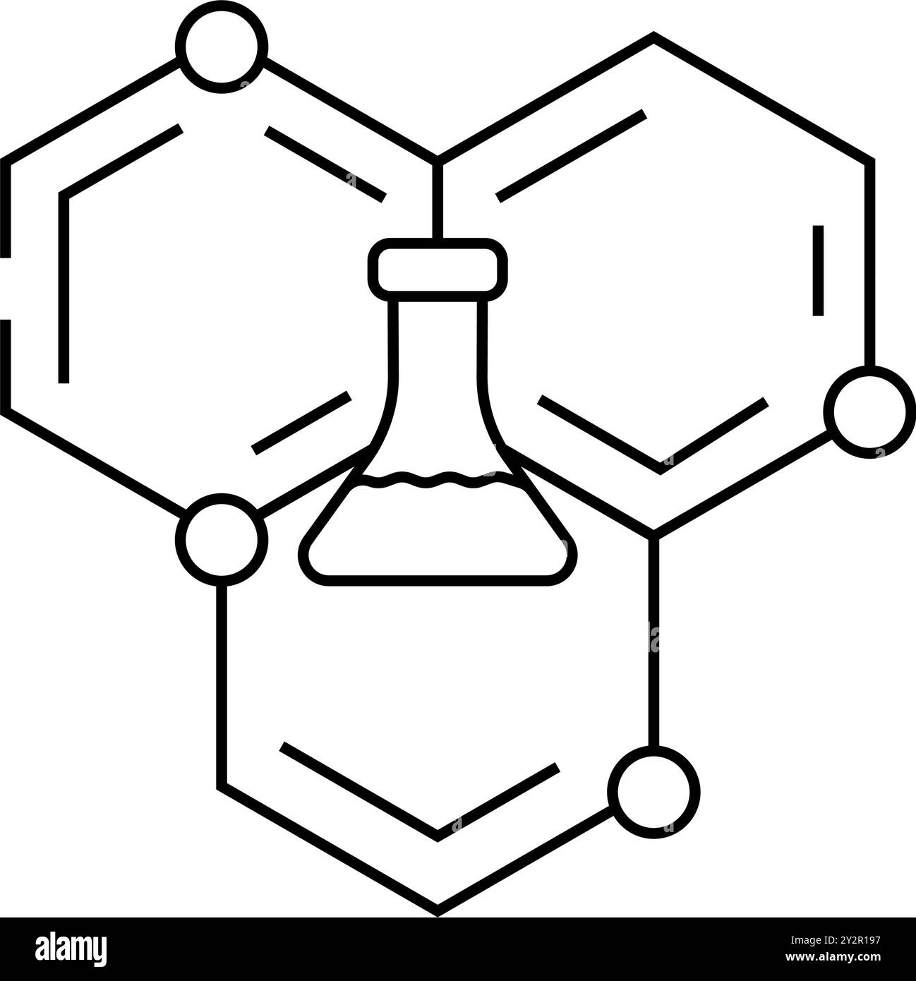 scientific molecular structure line icon vector illustration Stock ...