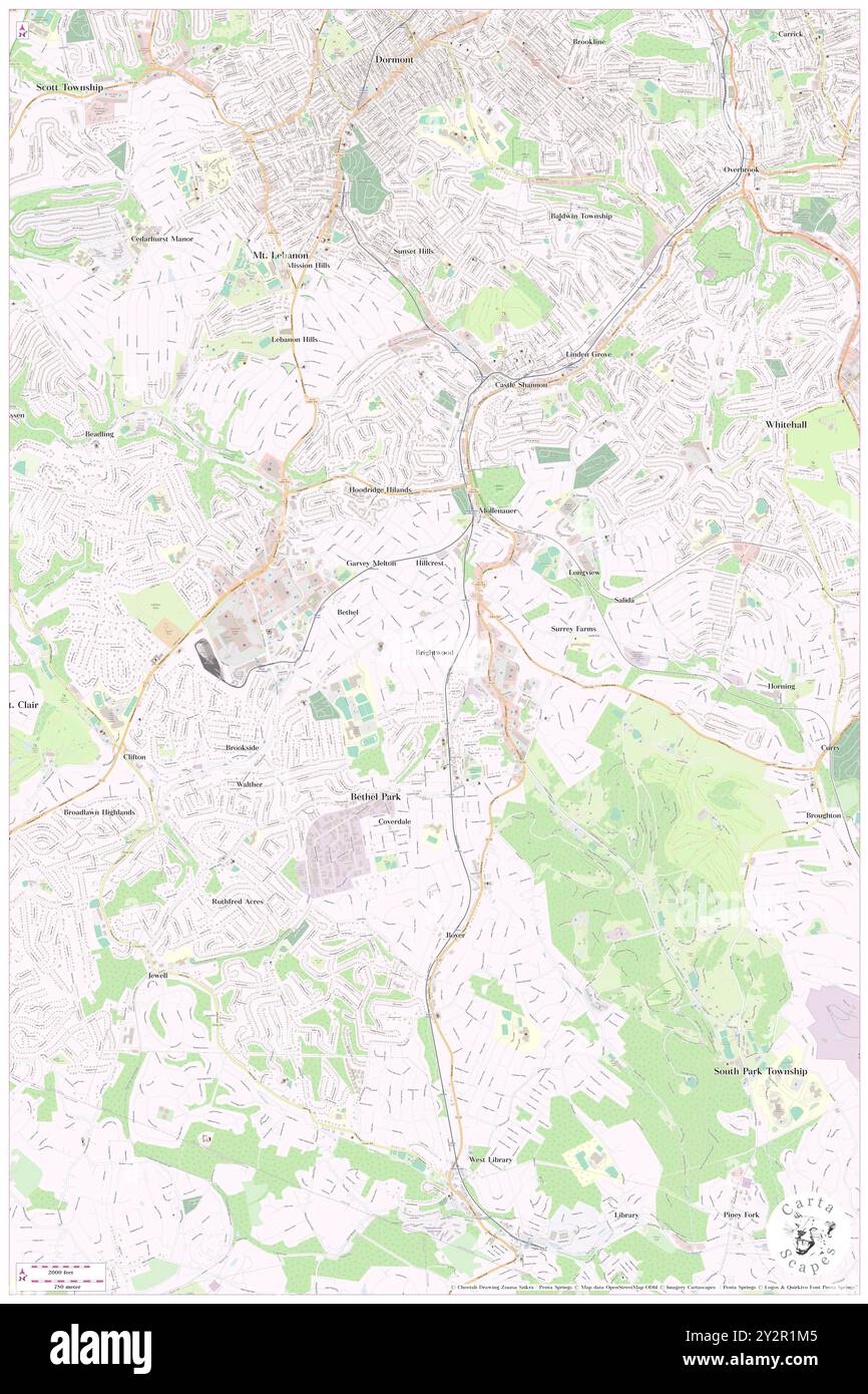 Brightwood, Allegheny County, US, United States, Pennsylvania, N 40 20' 26'', S 80 1' 57'', map, Cartascapes Map published in 2024. Explore Cartascapes, a map revealing Earth's diverse landscapes, cultures, and ecosystems. Journey through time and space, discovering the interconnectedness of our planet's past, present, and future. Stock Photo