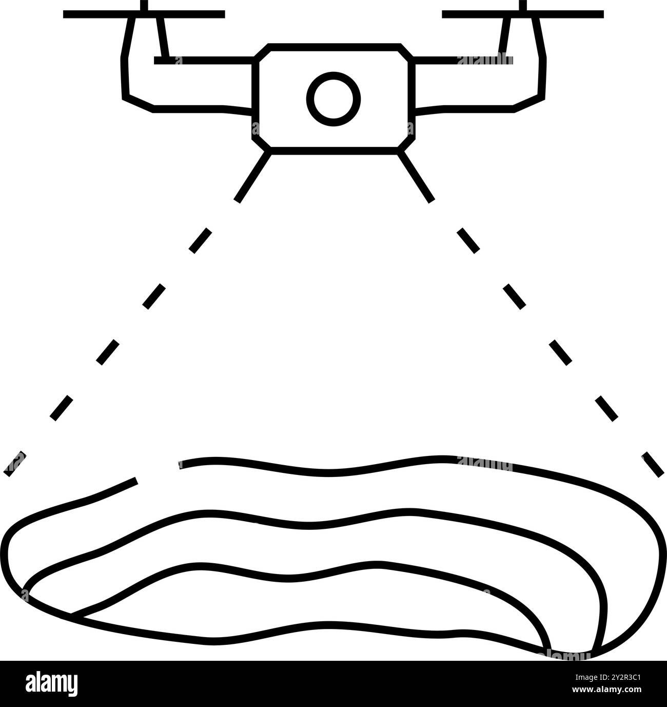 aerial surveying exploration copper line icon vector illustration Stock ...