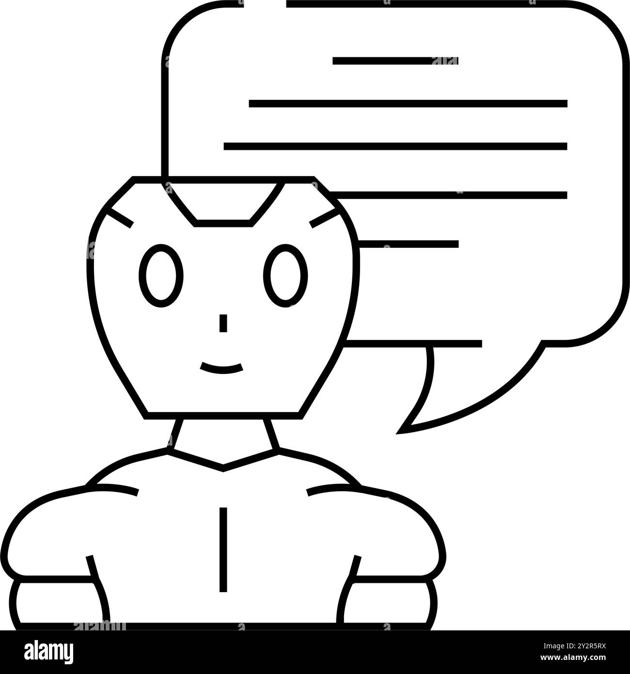communication chat bot line icon vector illustration Stock Vector Image ...