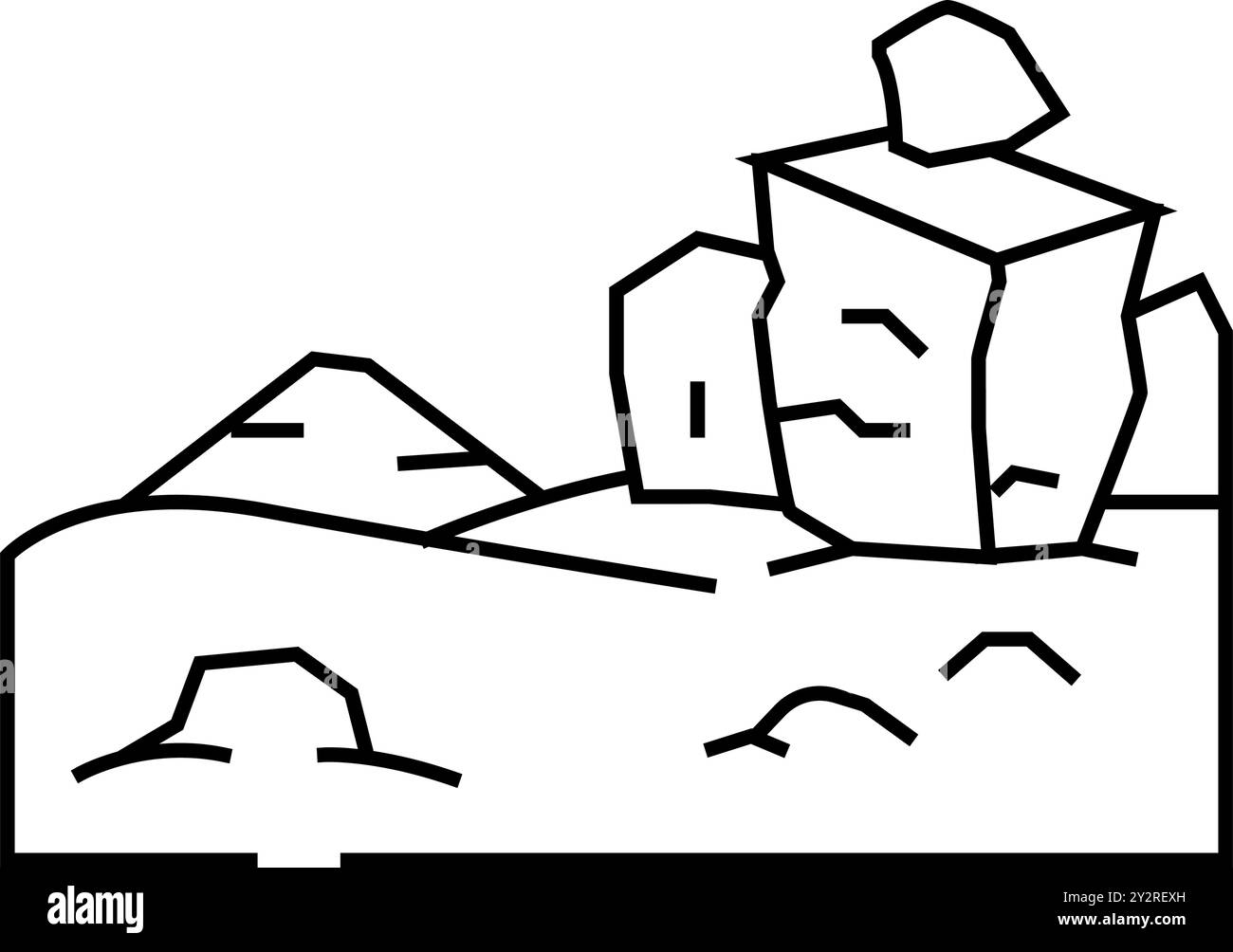 martian rock formation mars planet line icon vector illustration Stock ...