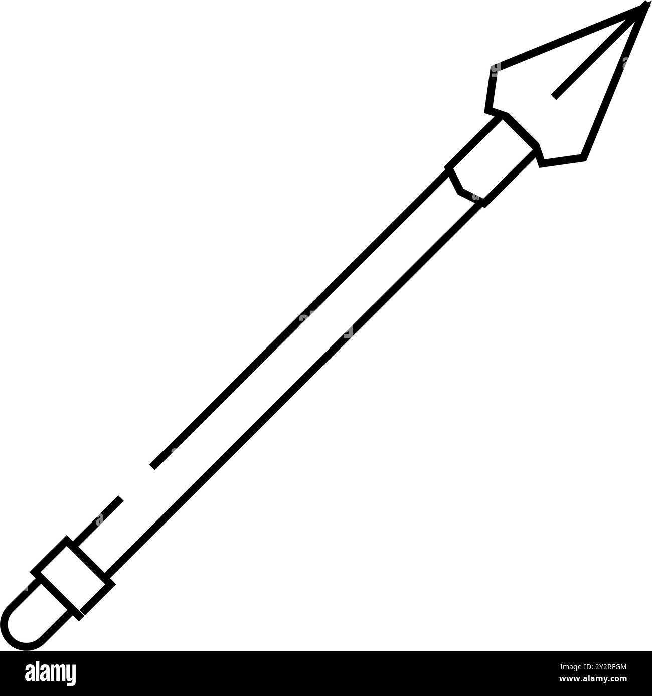 spear weapon military line icon vector illustration Stock Vector Image ...