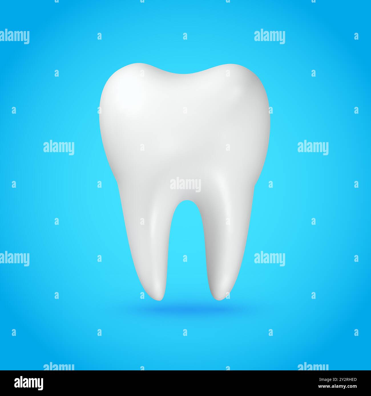 3D illustration of a tooth on a blue background. Vector illustration ...