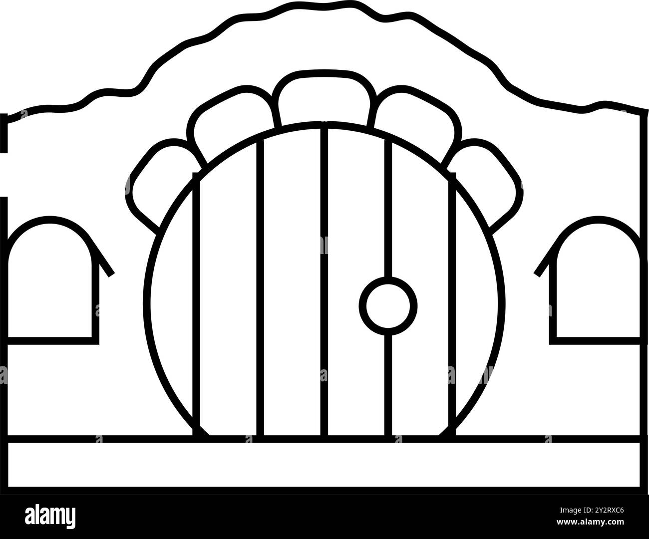 house with round door line icon vector illustration Stock Vector Image ...
