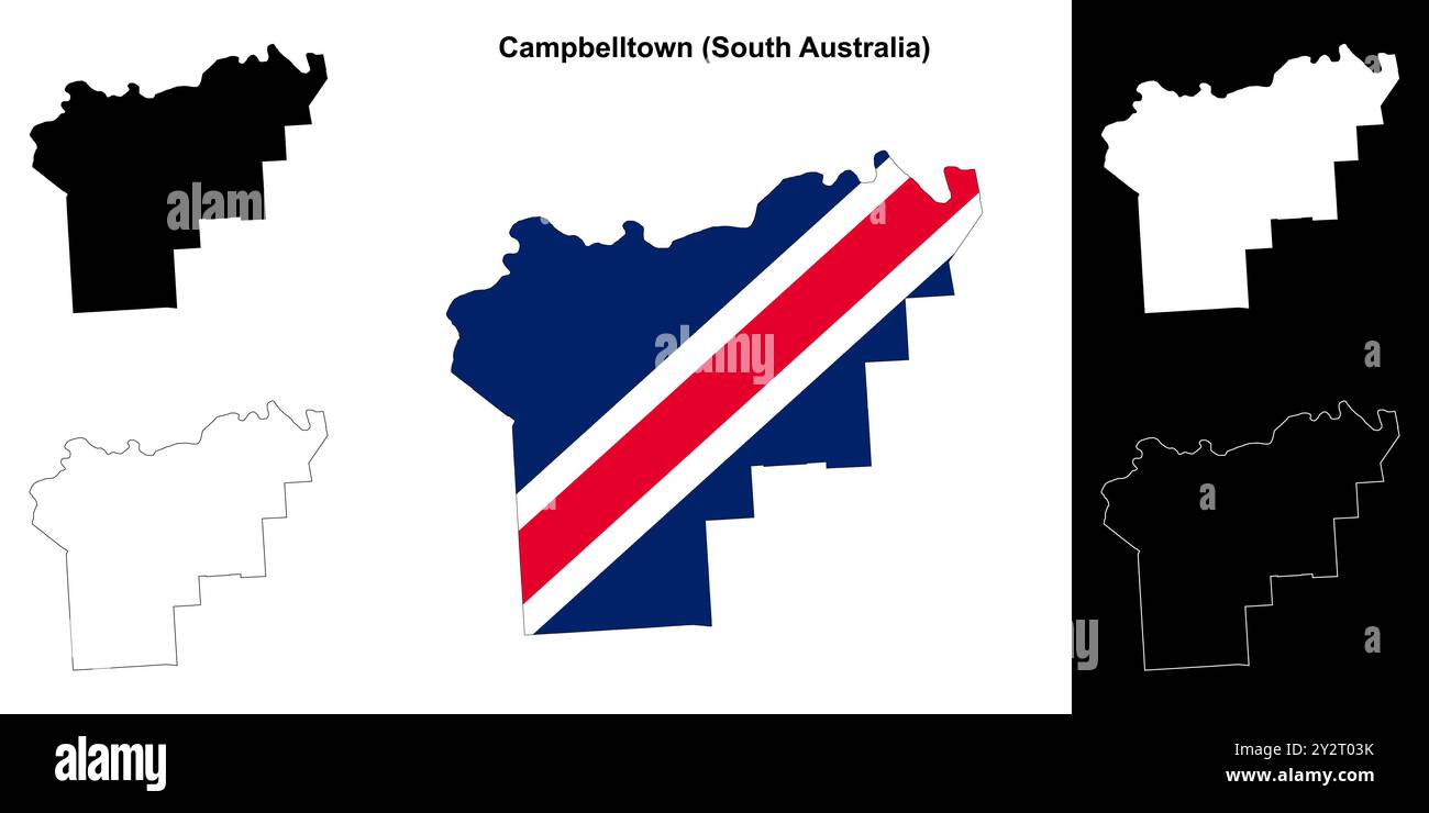 Campbelltown vector outline map hi-res stock photography and images - Alamy