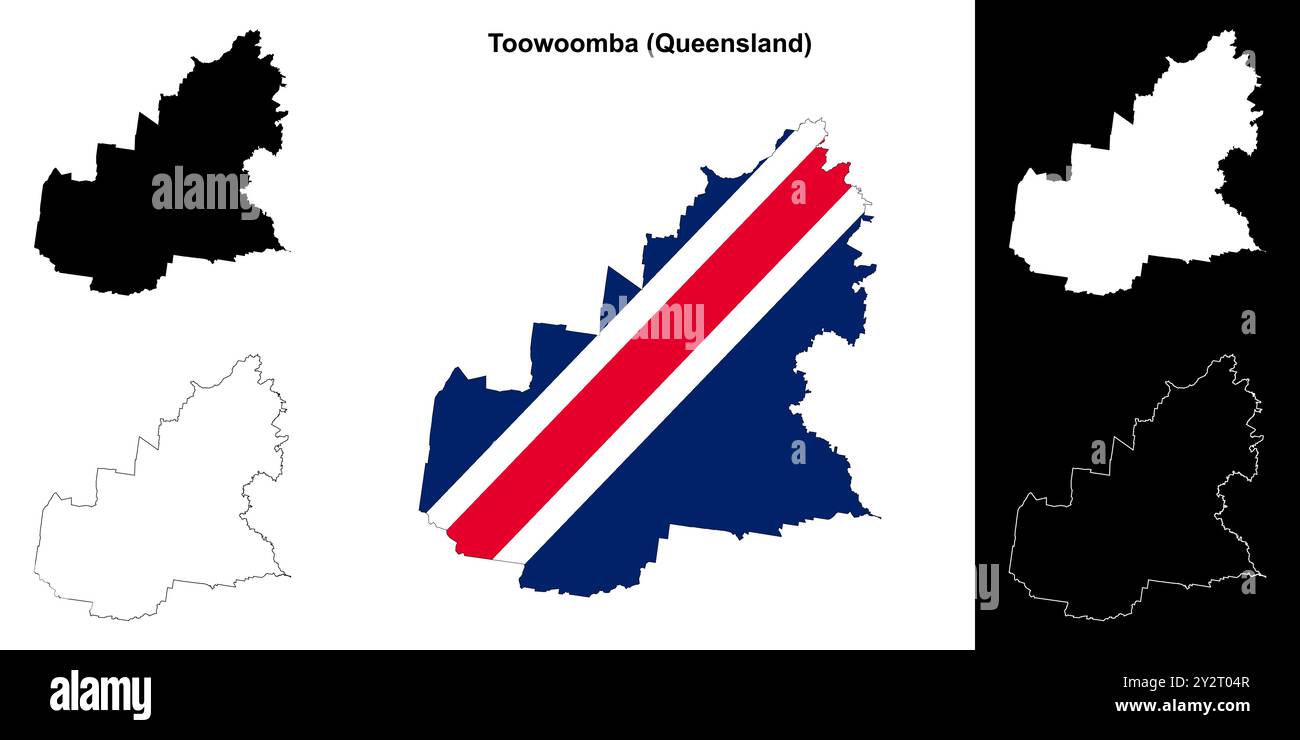 Toowoomba (Queensland) outline map set Stock Vector Image & Art - Alamy