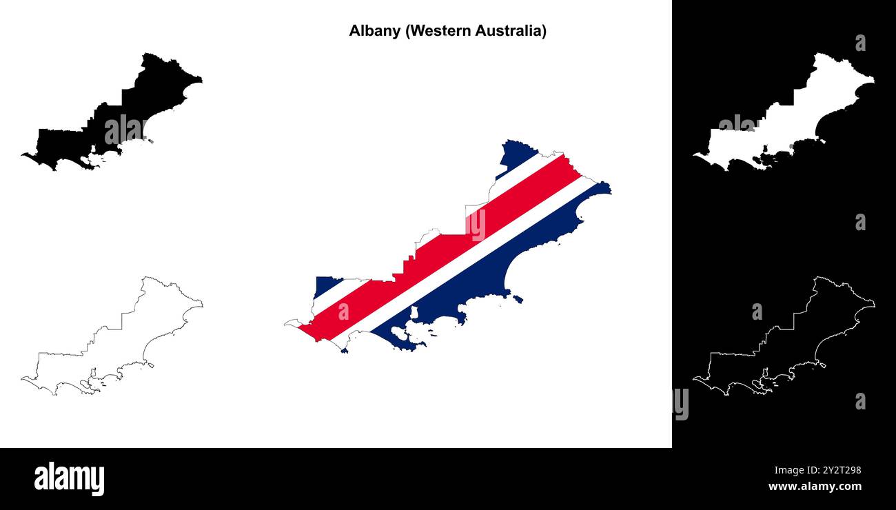 Albany vector outline map hi-res stock photography and images - Alamy