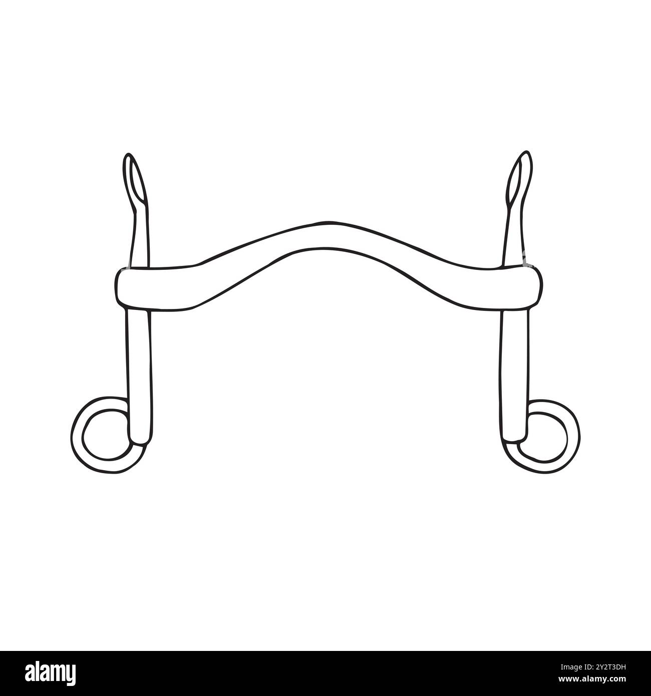 Vector hand drawn doodle sketch outline horse equestrian bit isolated ...