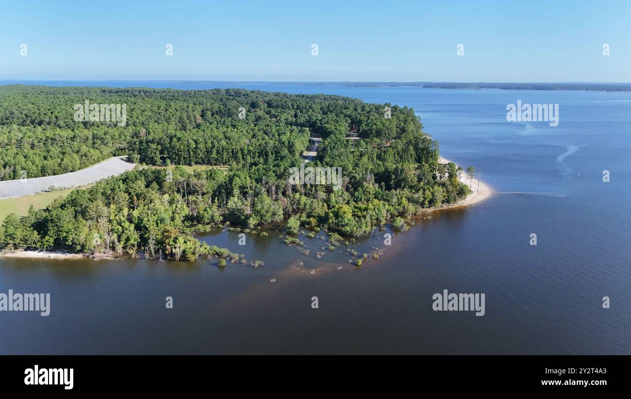 Aerial view lush forested peninsula hi-res stock photography and images ...