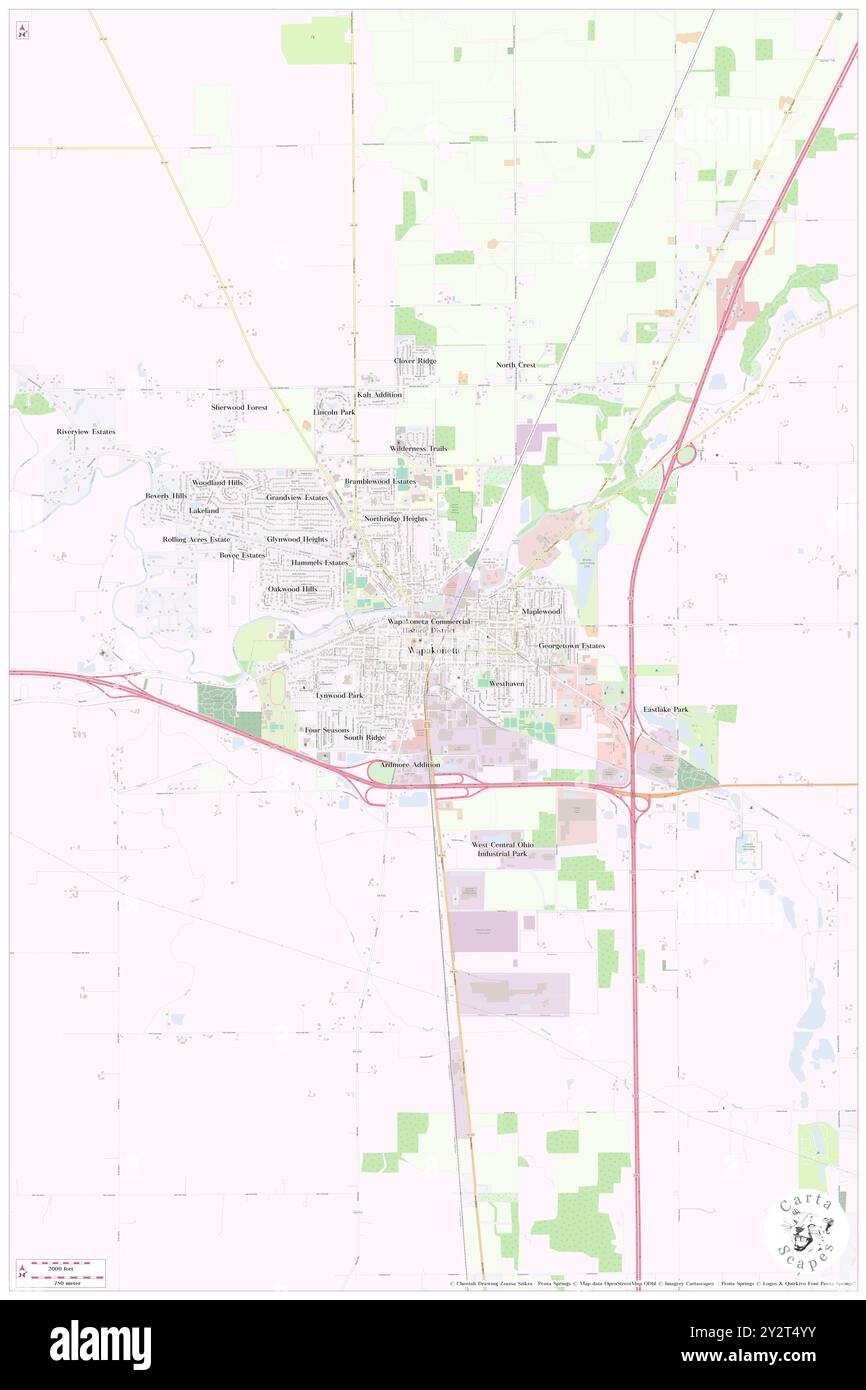 Map of wapakoneta ohio Cut Out Stock Images &amp; Pictures - Alamy
