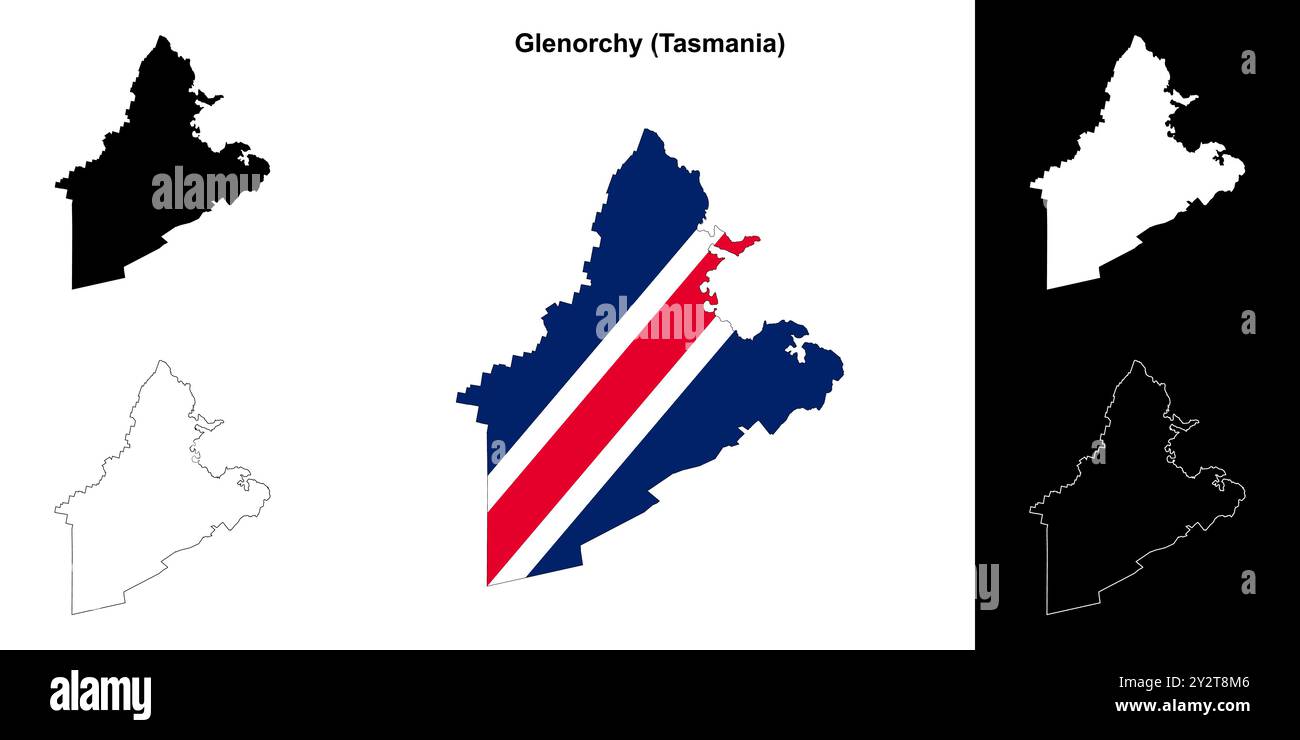 Glenorchy outline map hi-res stock photography and images - Alamy