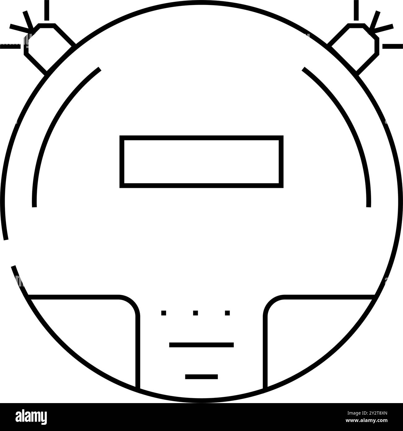 vacuum cleaner robot line icon vector illustration Stock Vector Image ...
