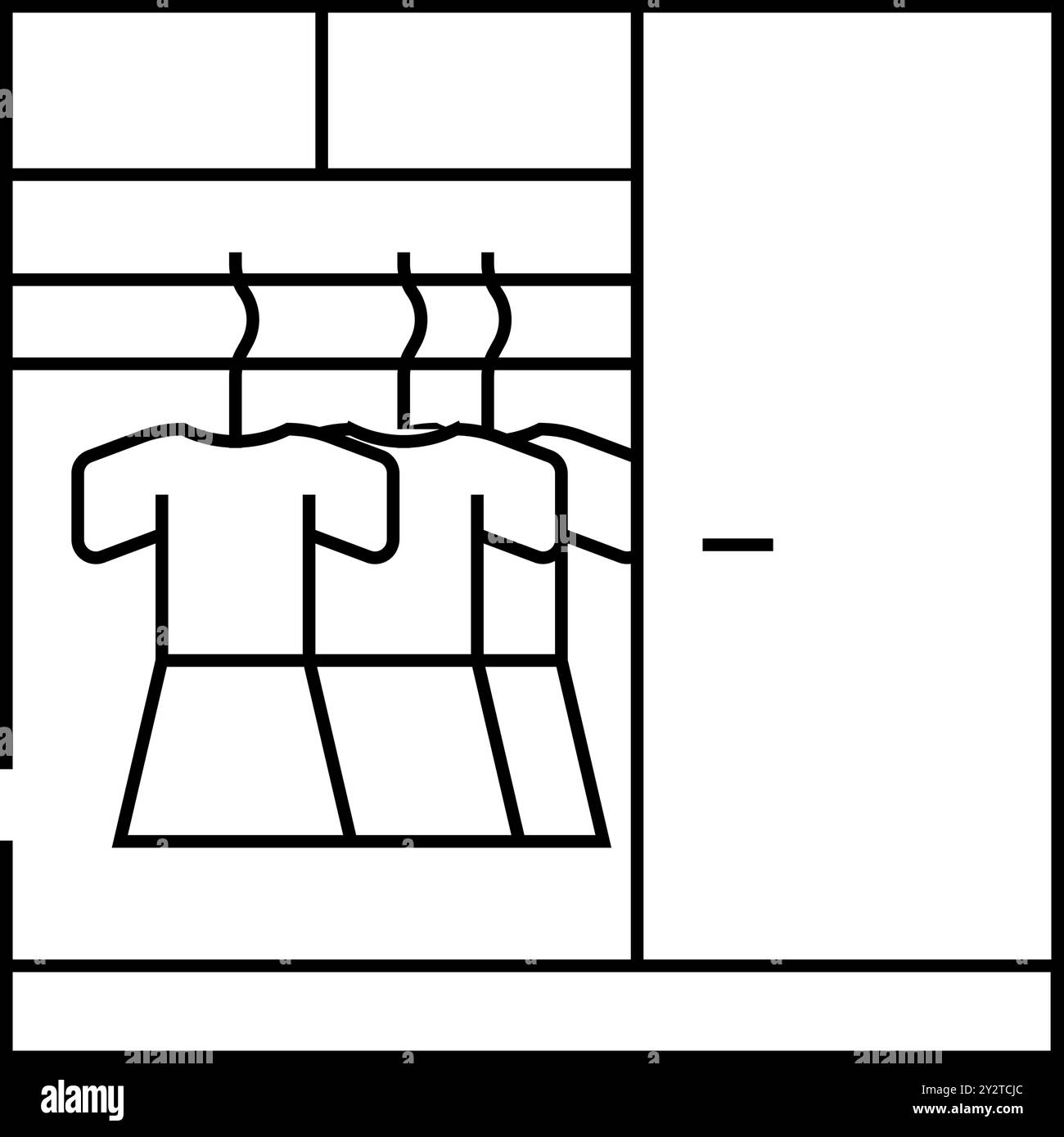 wardrobe with clothes line icon vector illustration Stock Vector Image ...