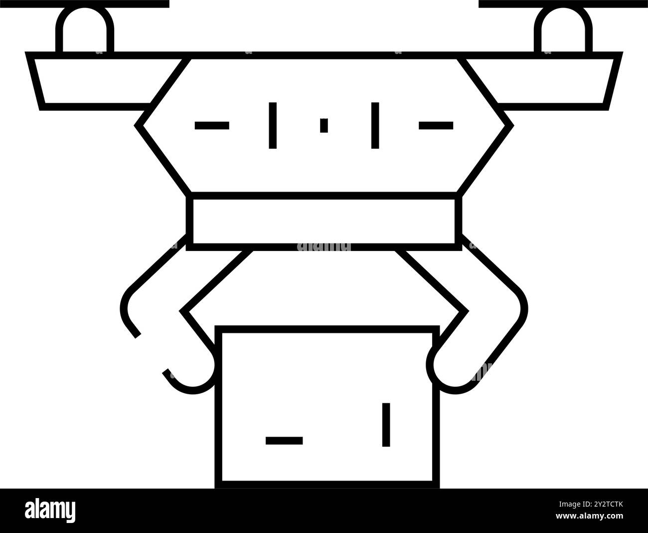 drone delivery robot line icon vector illustration Stock Vector Image ...