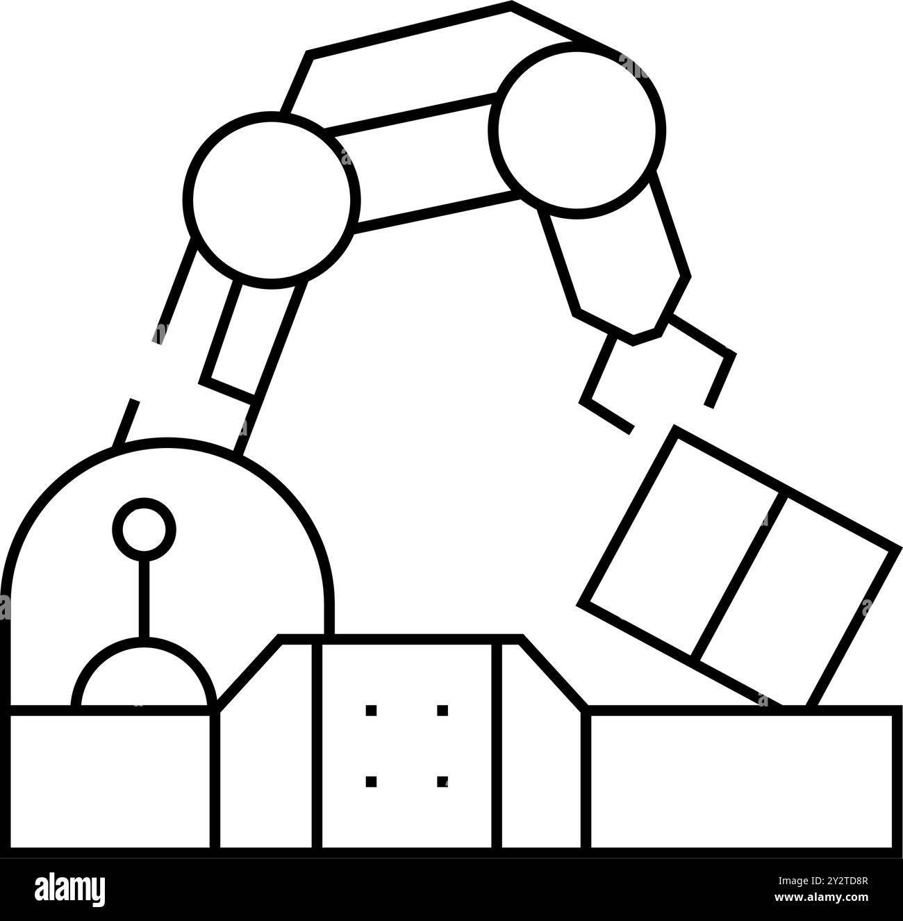 robotic arm conveyor production line icon vector illustration Stock ...