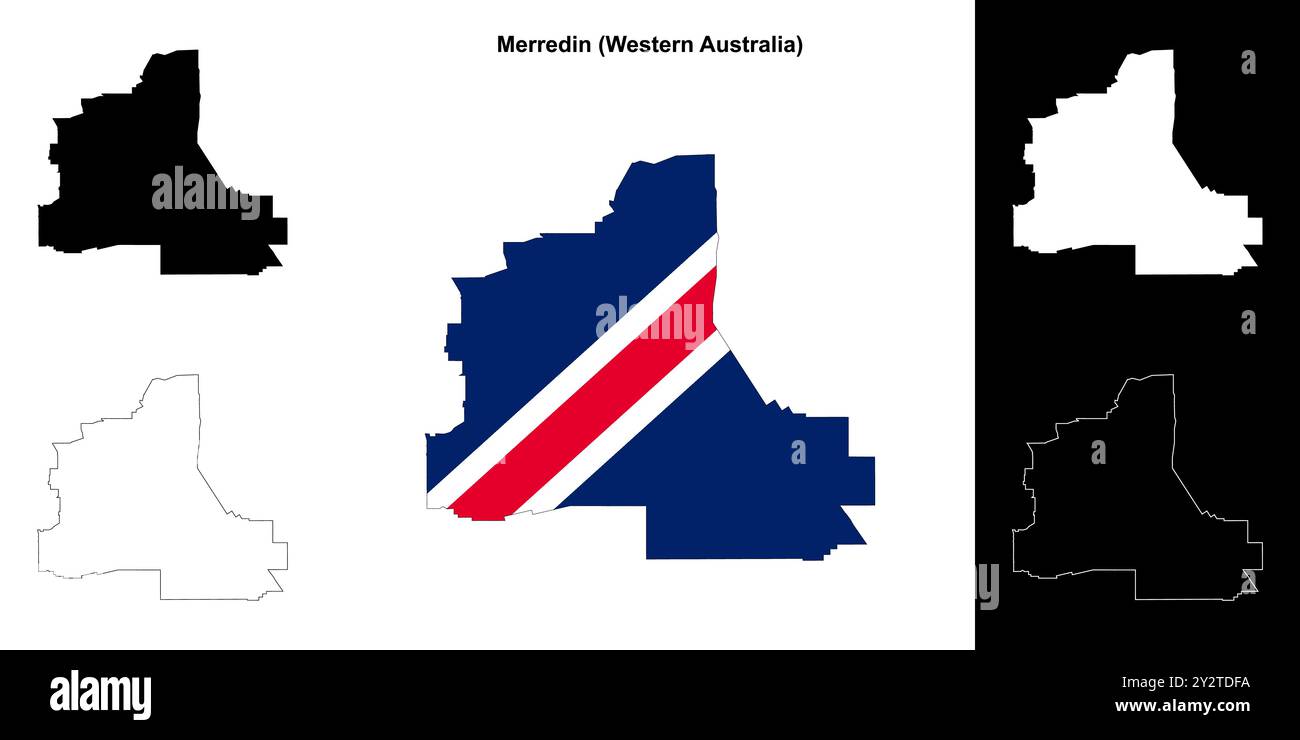 Merredin (Western Australia) outline map set Stock Vector Image & Art ...