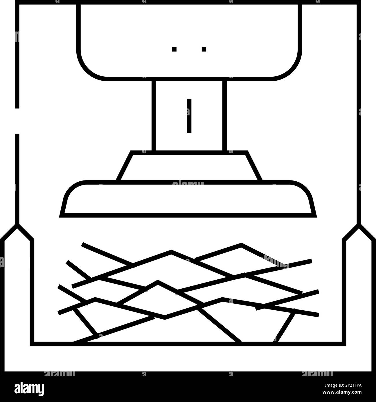 pressing solid waste line icon vector illustration Stock Vector Image