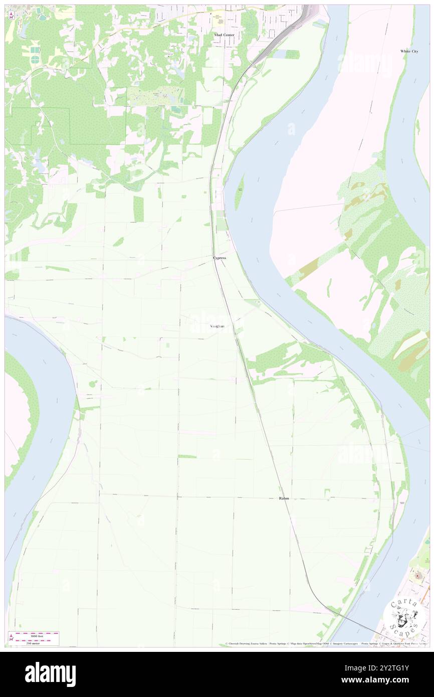 Vaughan, Vanderburgh County, US, United States, Indiana, N 37 54' 5'', S 87 37' 49'', map, Cartascapes Map published in 2024. Explore Cartascapes, a map revealing Earth's diverse landscapes, cultures, and ecosystems. Journey through time and space, discovering the interconnectedness of our planet's past, present, and future. Stock Photo