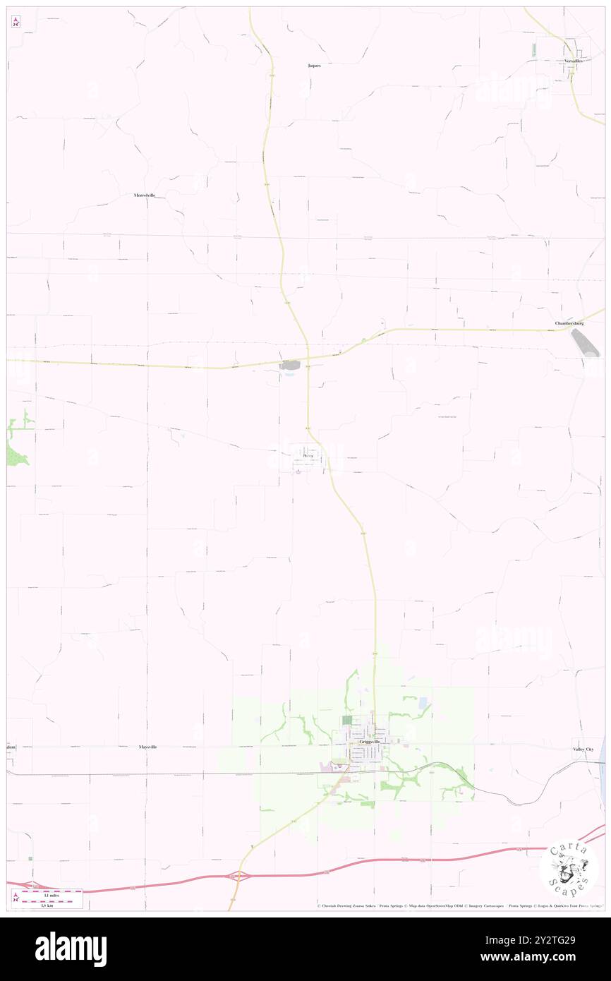 Perry, Ralls County, US, United States, Missouri, N 39 25' 52'', S 91 40' 30'', map, Cartascapes Map published in 2024. Explore Cartascapes, a map revealing Earth's diverse landscapes, cultures, and ecosystems. Journey through time and space, discovering the interconnectedness of our planet's past, present, and future. Stock Photo