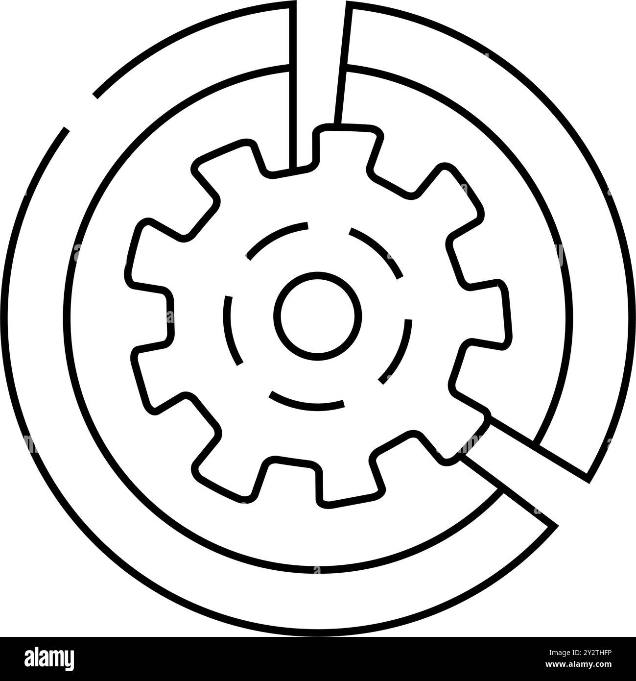gear working process erp line icon vector illustration Stock Vector ...