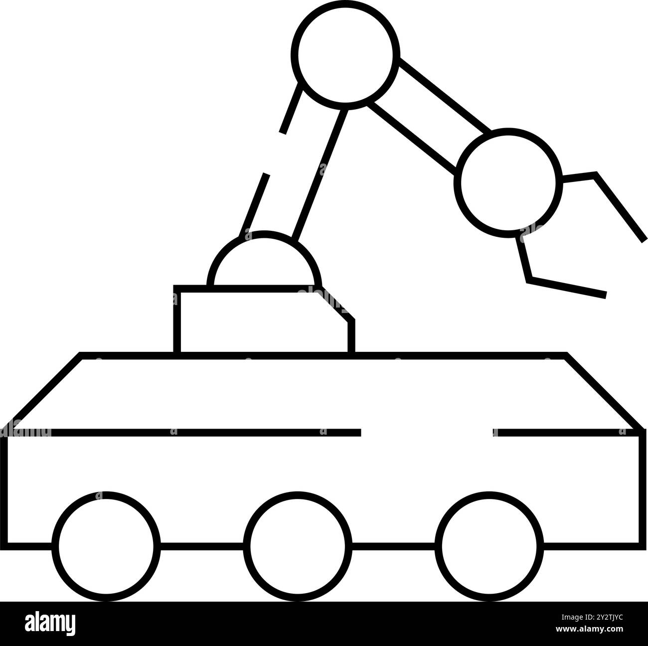 mine neutralization robot line icon vector illustration Stock Vector ...