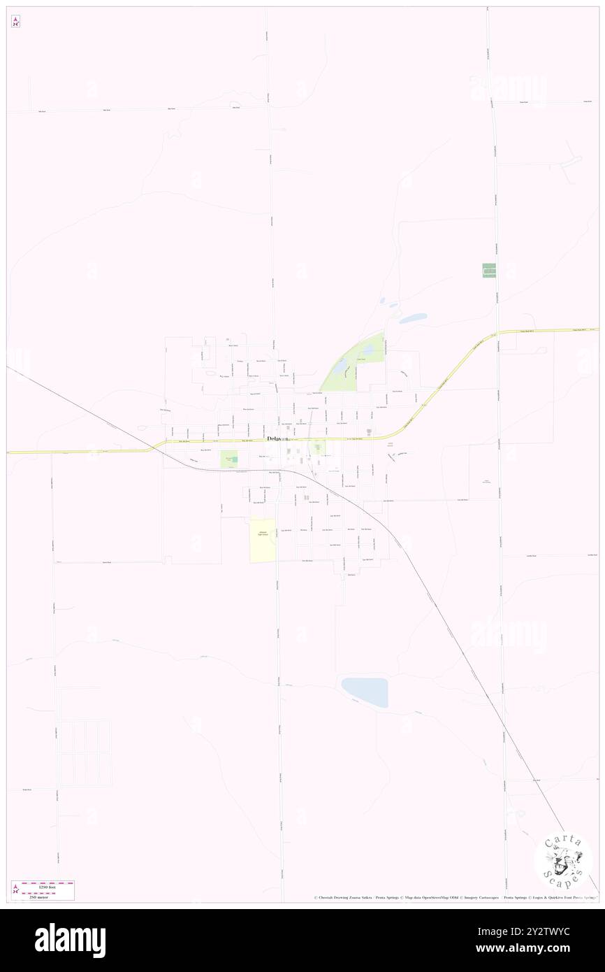 Delavan, Tazewell County, US, United States, Illinois, N 40 22' 21'', S 89 32' 50'', map, Cartascapes Map published in 2024. Explore Cartascapes, a map revealing Earth's diverse landscapes, cultures, and ecosystems. Journey through time and space, discovering the interconnectedness of our planet's past, present, and future. Stock Photo