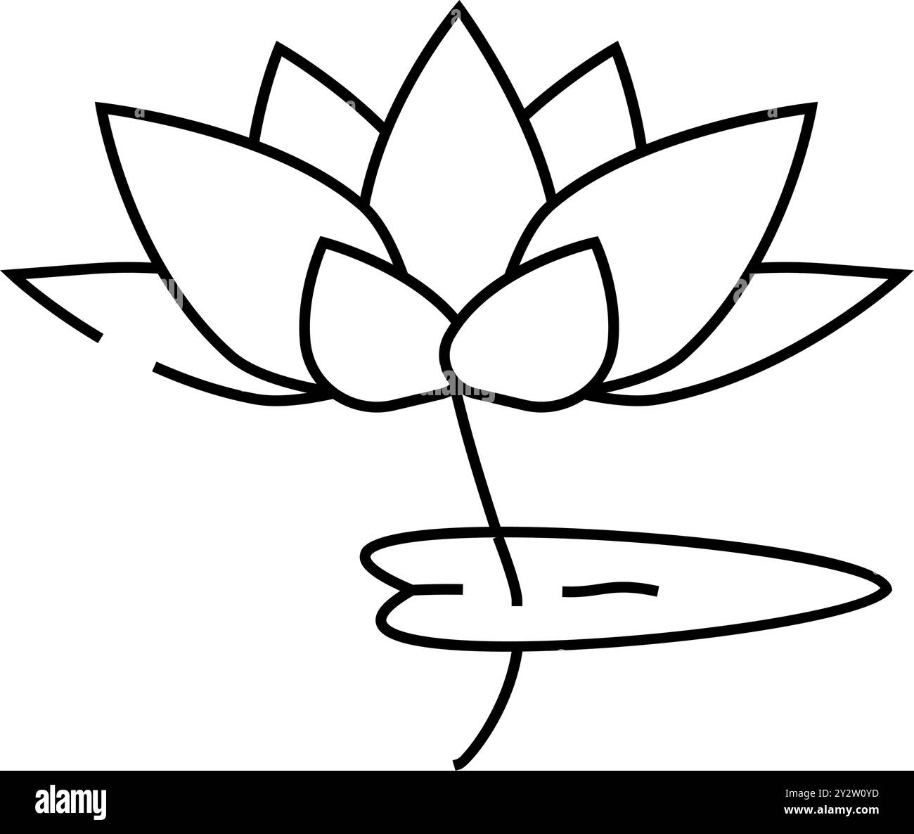 lotus flower line icon vector illustration Stock Vector