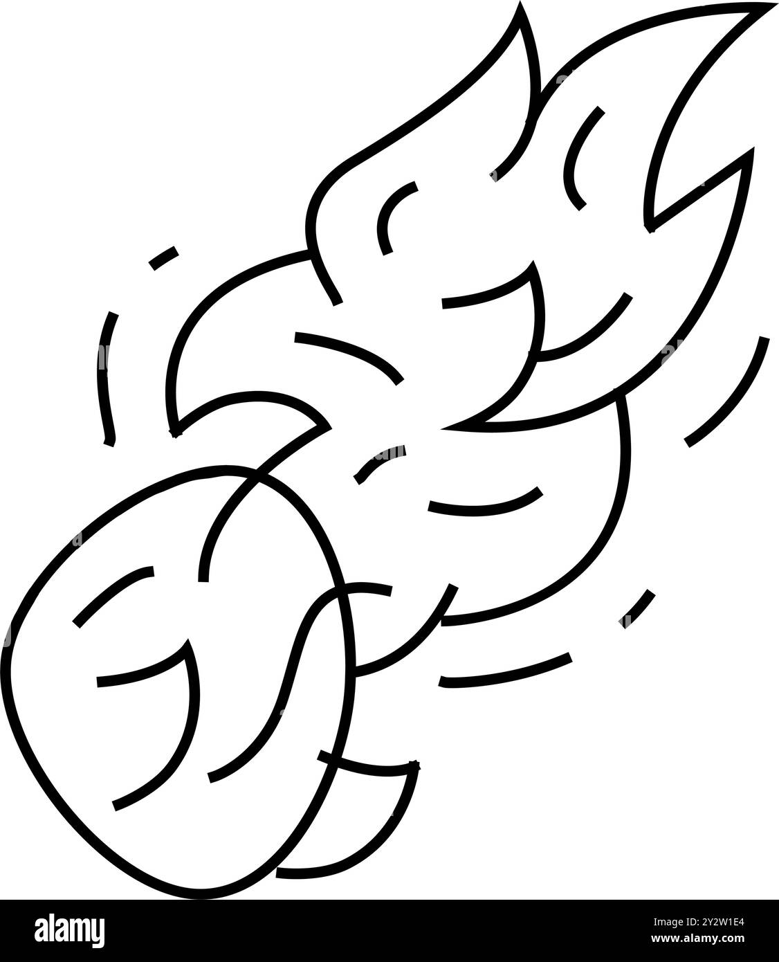 bolide burning line icon vector illustration Stock Vector Image & Art ...