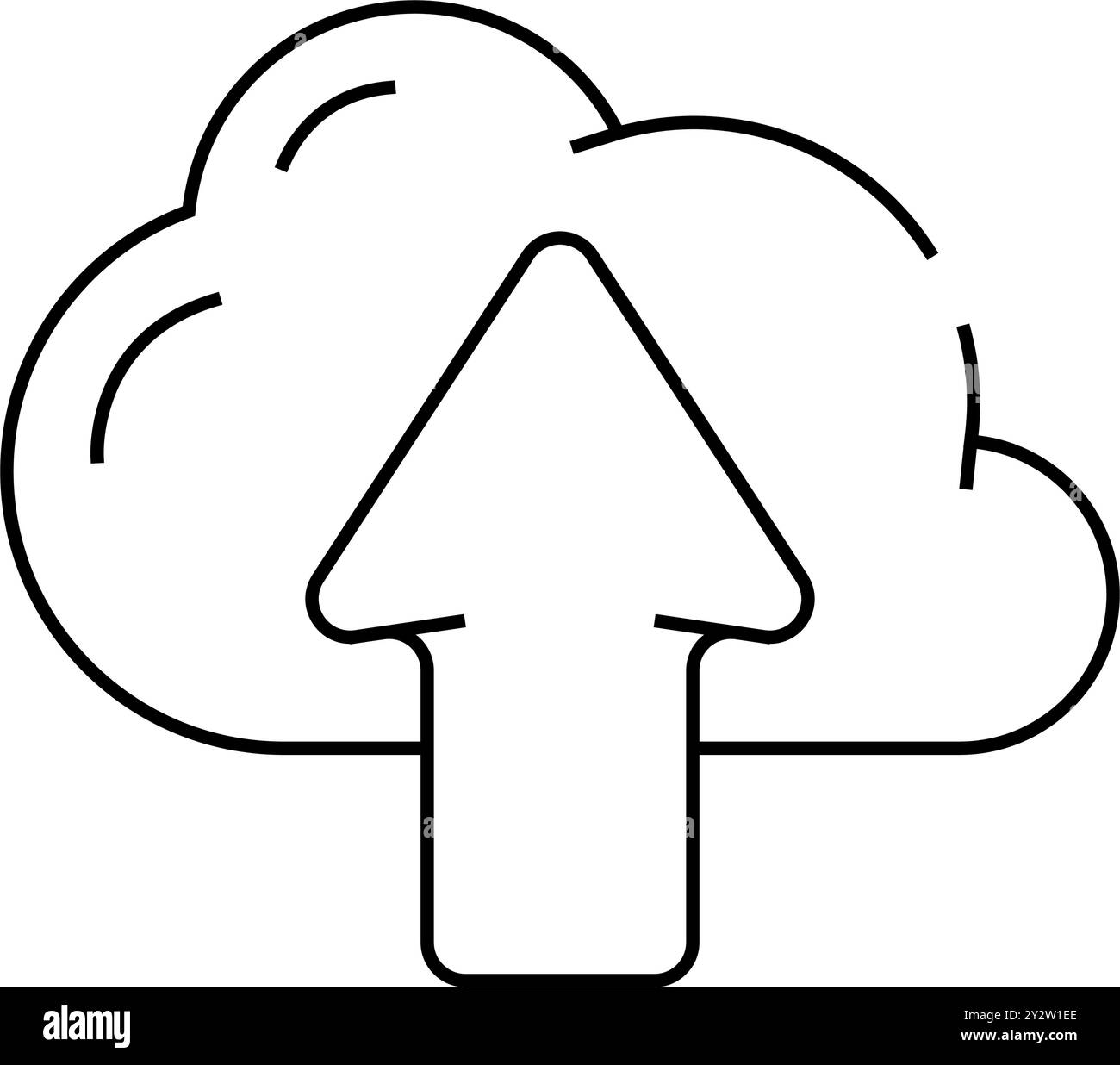 upload file in cloud storage line icon vector illustration Stock Vector ...