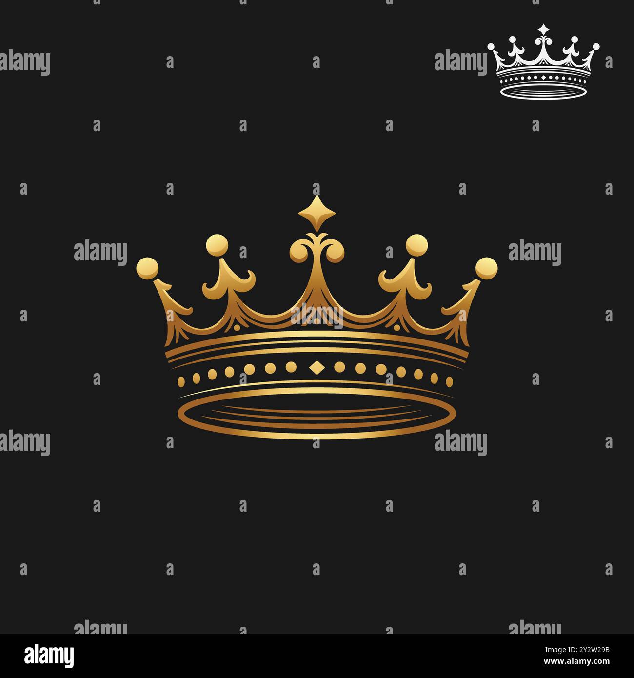 classic golden crown isolated on black background vector illustration ...