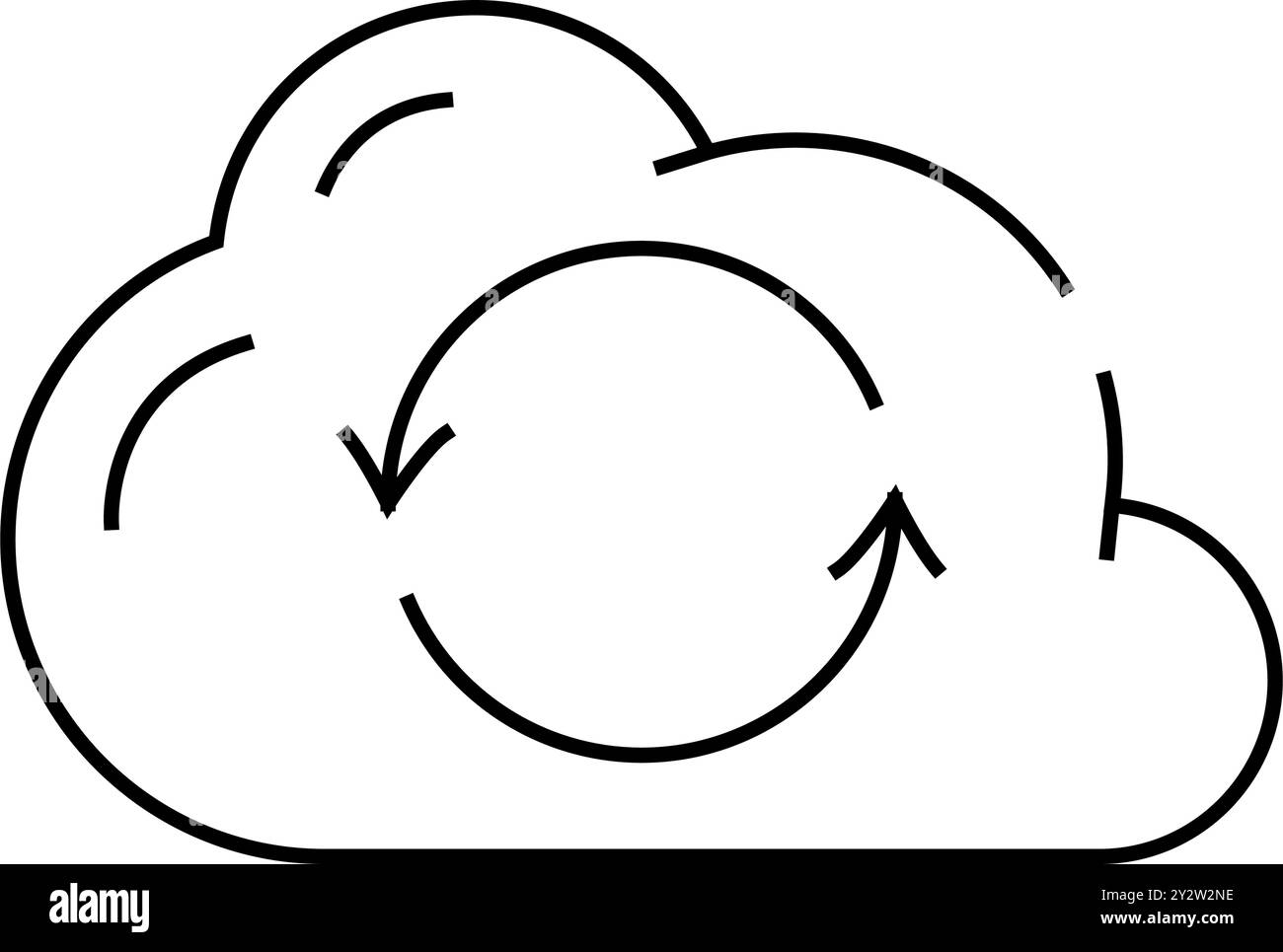 sync file with cloud line icon vector illustration Stock Vector Image ...