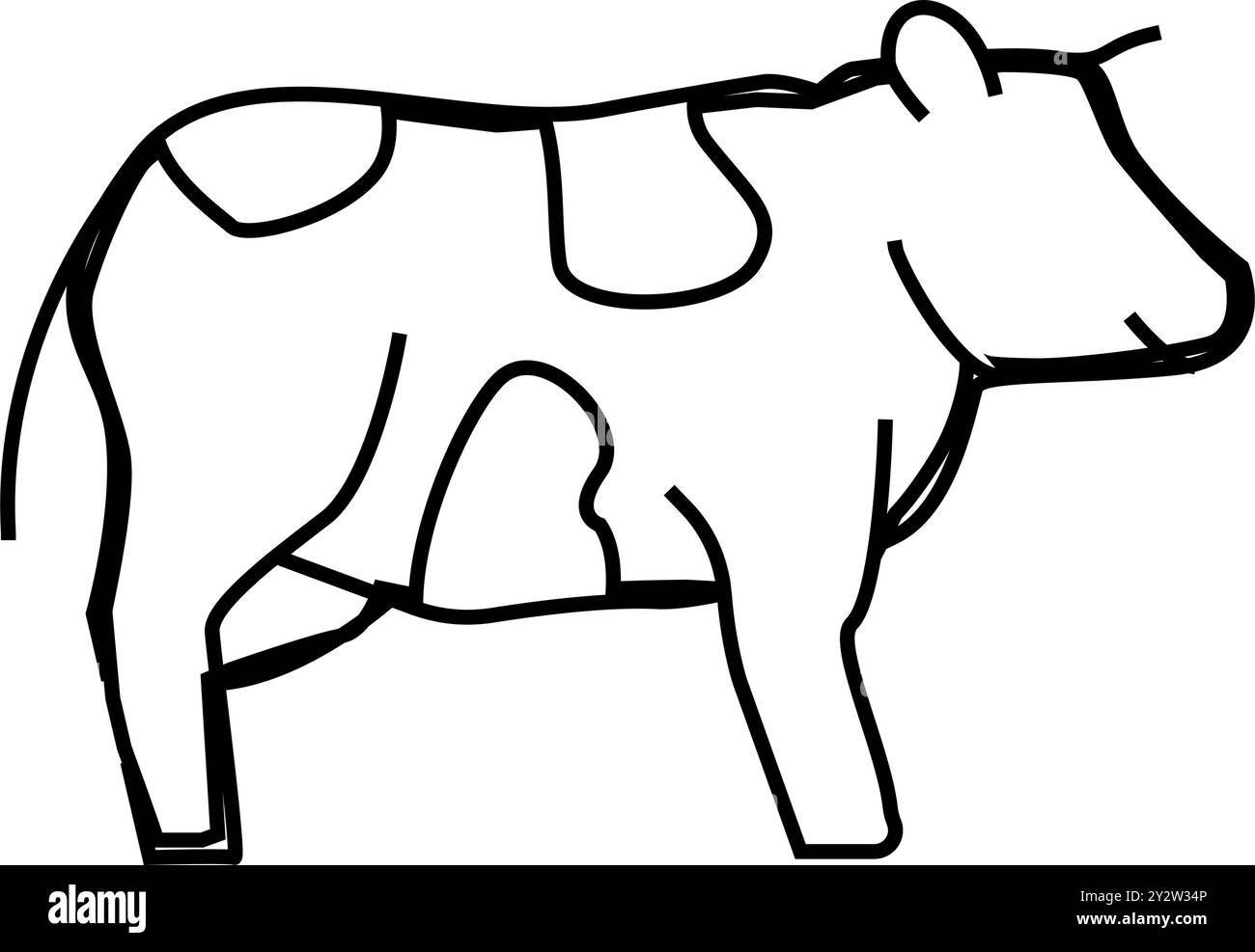 cow farmland animal line icon vector illustration Stock Vector Image ...