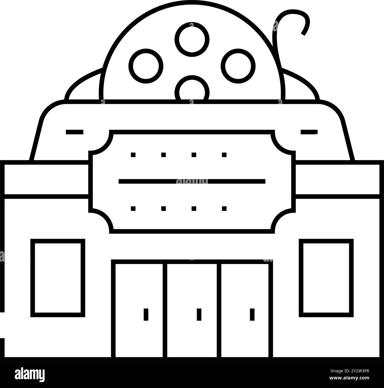 cinema building line icon vector illustration Stock Vector Image & Art ...