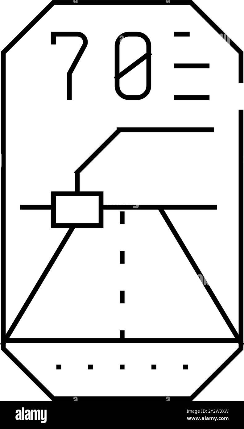 road lidar viewfinder line icon vector illustration Stock Vector Image ...