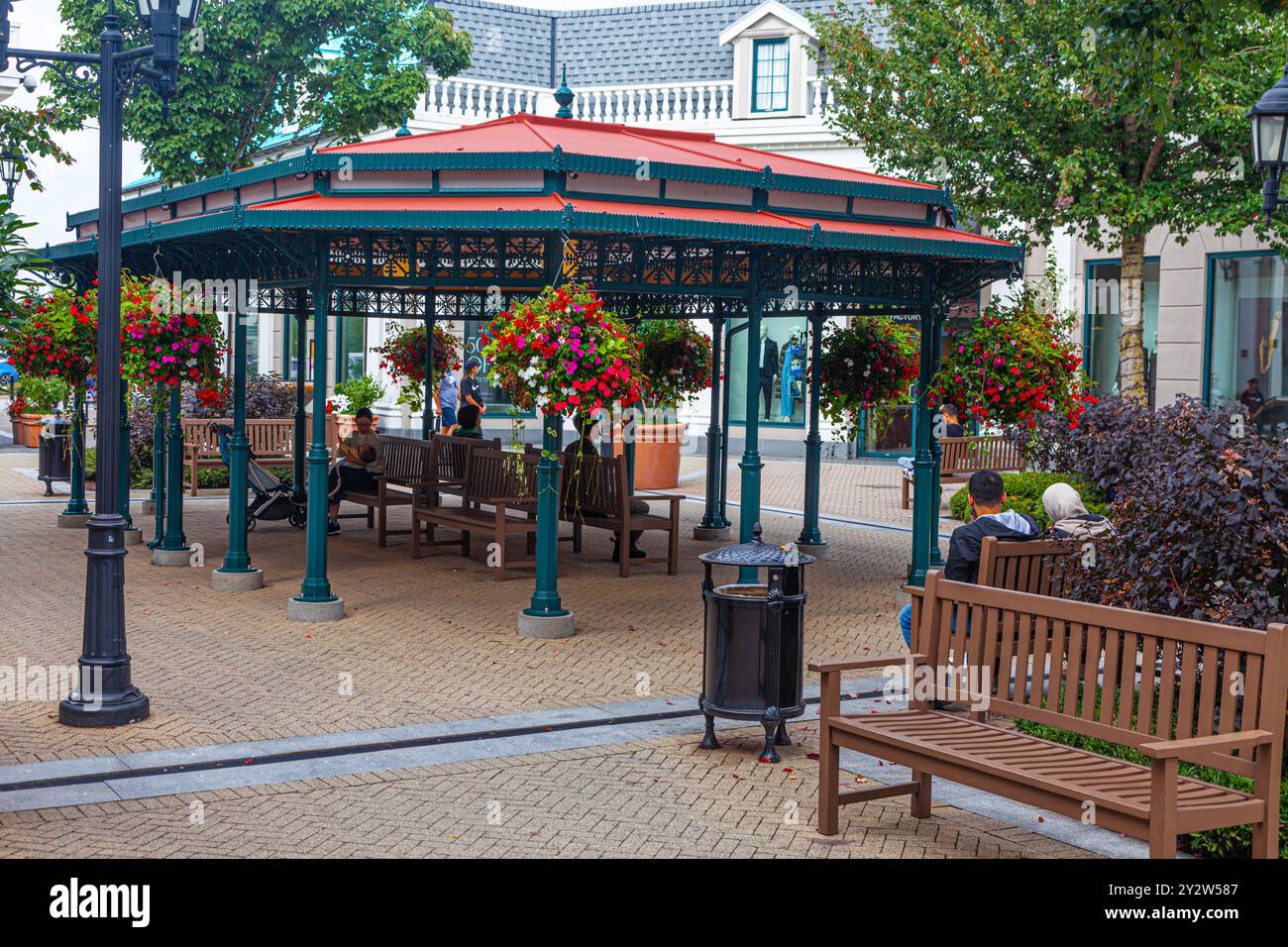 Outdoor shopping mall with a European vibe near Vancouver Airport in Canada Stock Photo