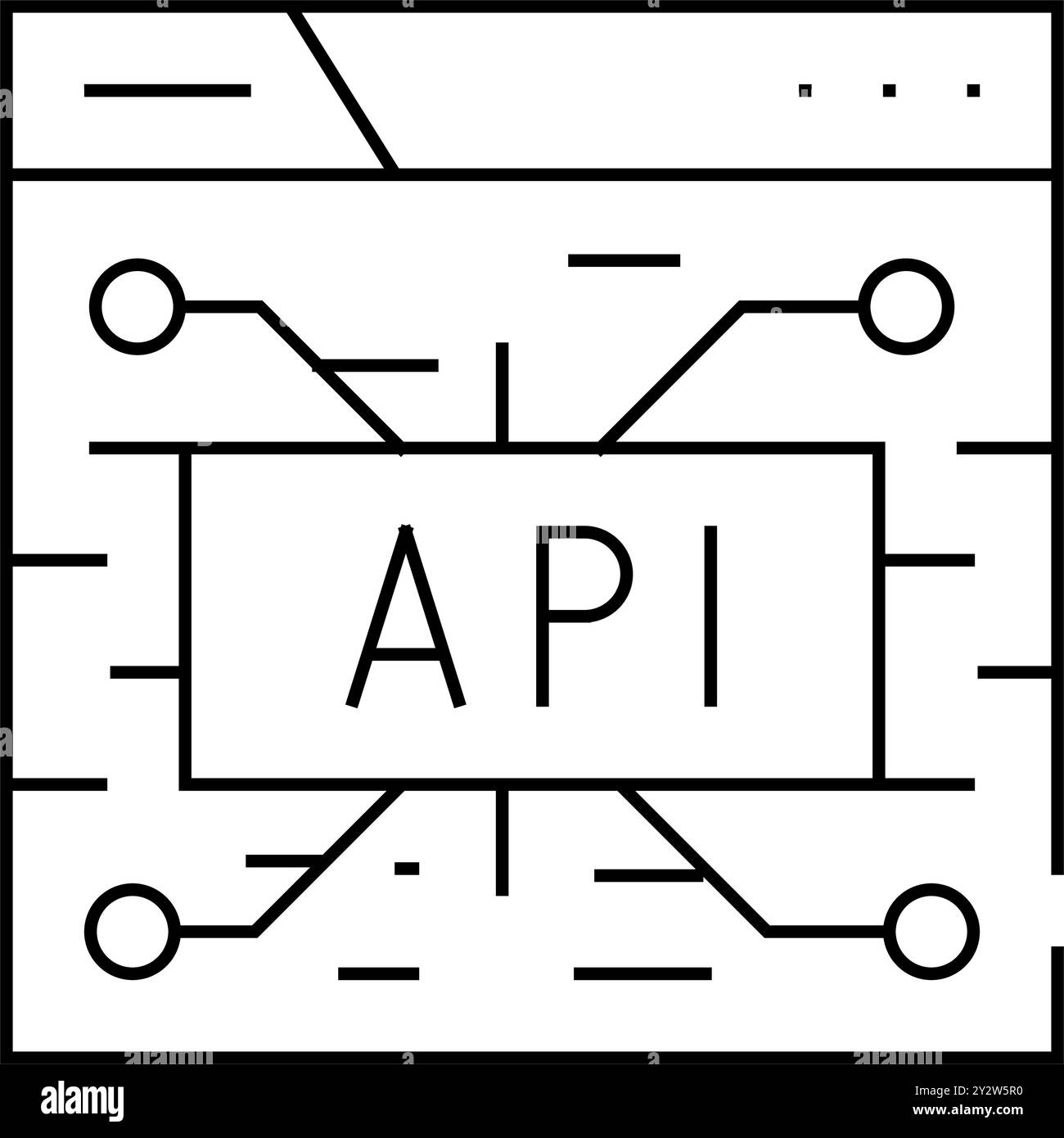 api financial technology line icon vector illustration Stock Vector ...