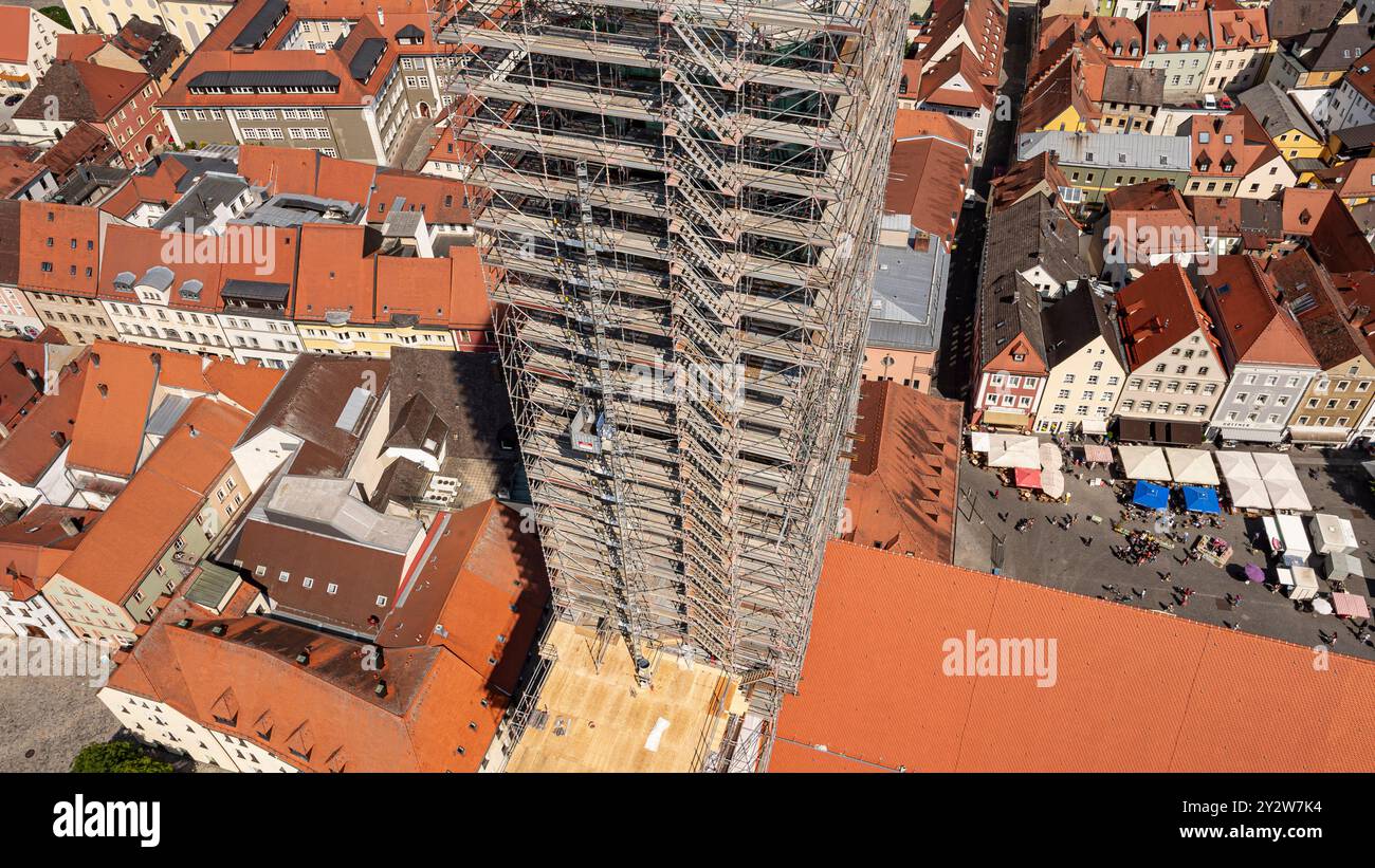 Aerial views of the old town in Amberg, Bavaria, Germany Stock Photo ...