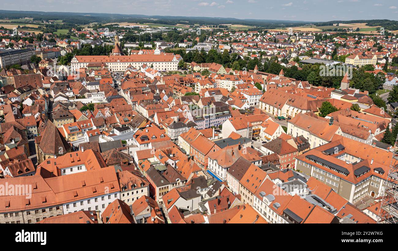 Aerial views of the old town in Amberg, Bavaria, Germany Stock Photo ...
