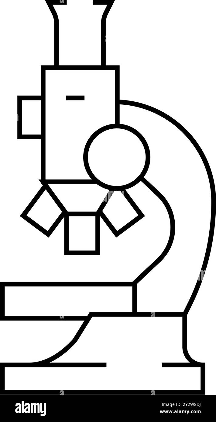 microscope laboratory tool line icon vector illustration Stock Vector ...