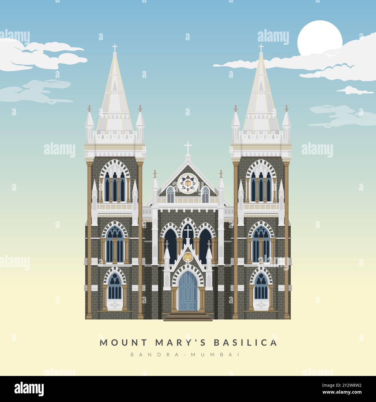 Mount Mary's Basilica- Bandra Mumbai - Stock Illustration as EPS 10 ...