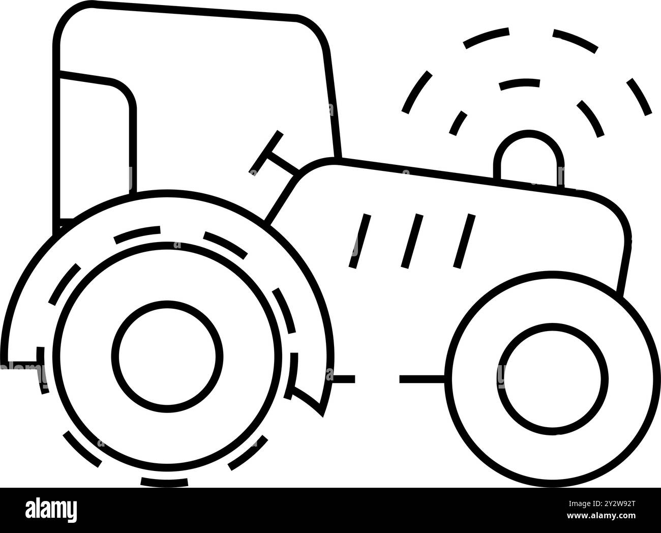 tractor with gps line icon vector illustration Stock Vector Image & Art ...