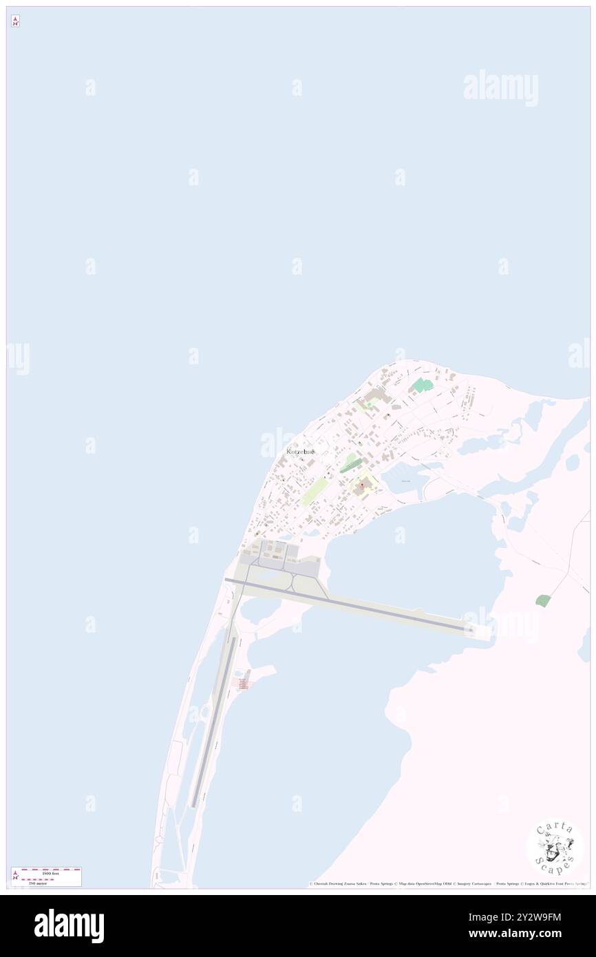 Kotzebue, Northwest Arctic Borough, US, United States, Alaska, N 66 53' 54'', S 162 35' 53'', map, Cartascapes Map published in 2024. Explore Cartascapes, a map revealing Earth's diverse landscapes, cultures, and ecosystems. Journey through time and space, discovering the interconnectedness of our planet's past, present, and future. Stock Photo