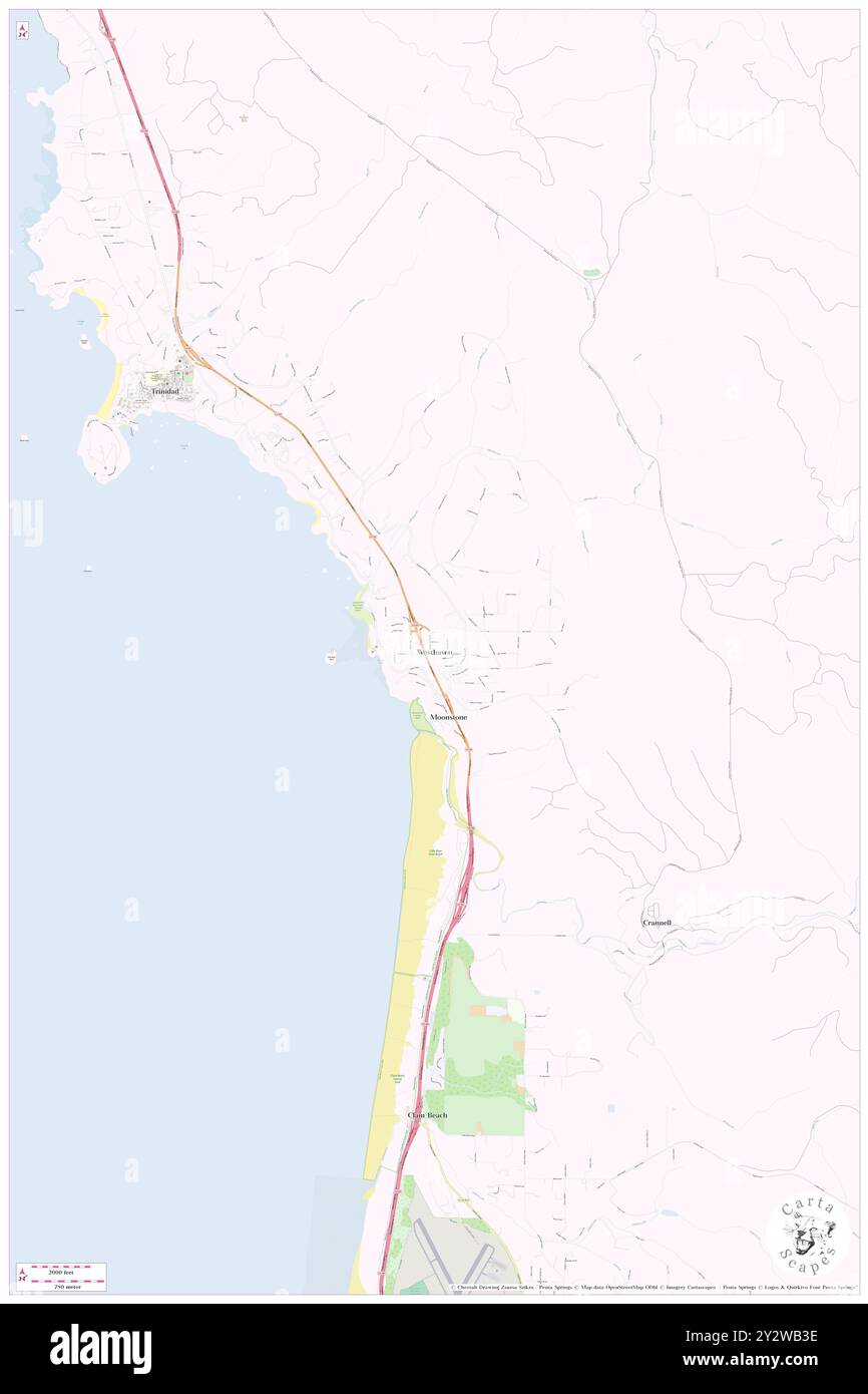 Westhaven, Humboldt County, US, United States, California, N 41 2' 9'', S 124 6' 40'', map, Cartascapes Map published in 2024. Explore Cartascapes, a map revealing Earth's diverse landscapes, cultures, and ecosystems. Journey through time and space, discovering the interconnectedness of our planet's past, present, and future. Stock Photo