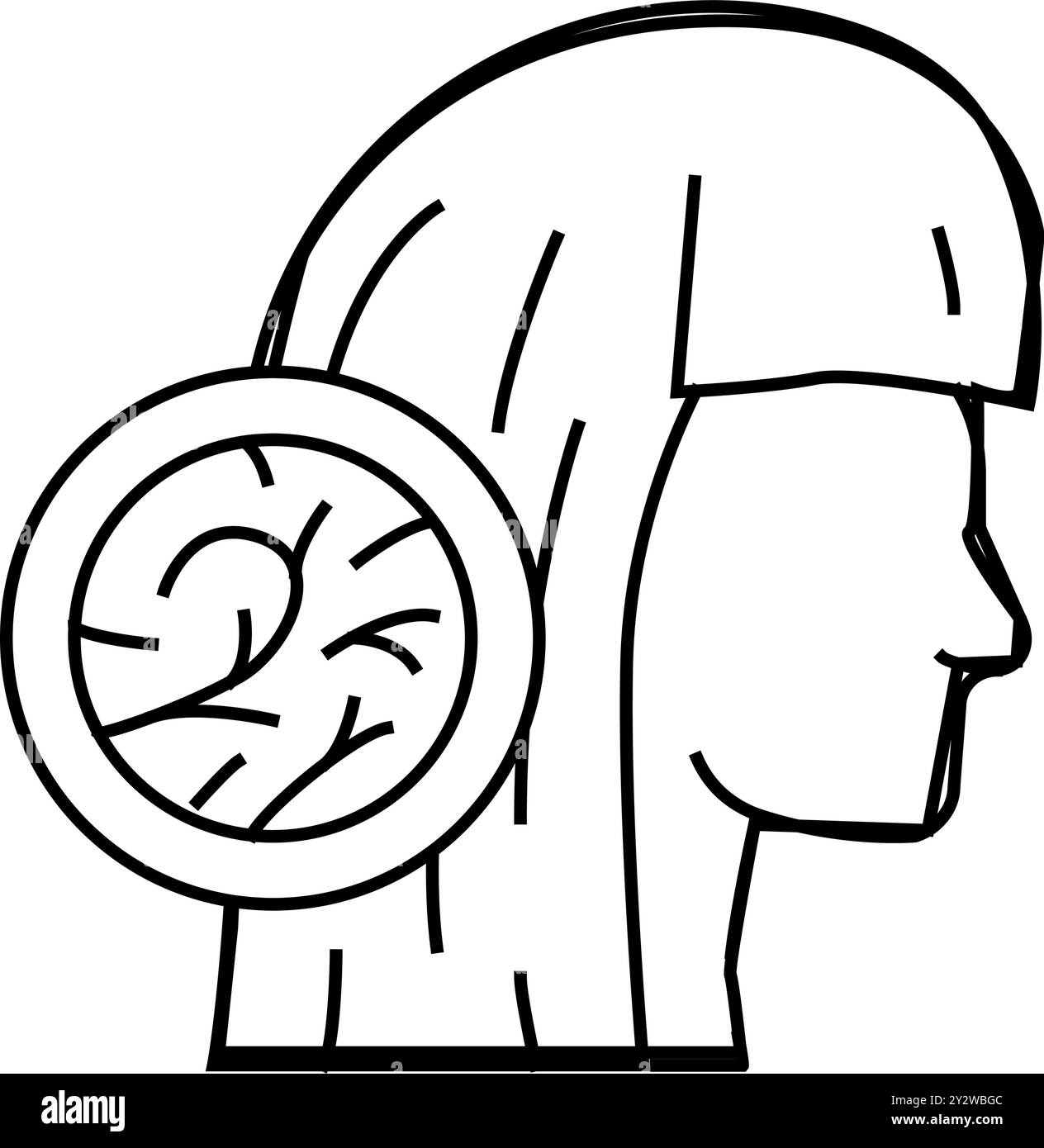 split ends line icon vector illustration Stock Vector Image & Art - Alamy