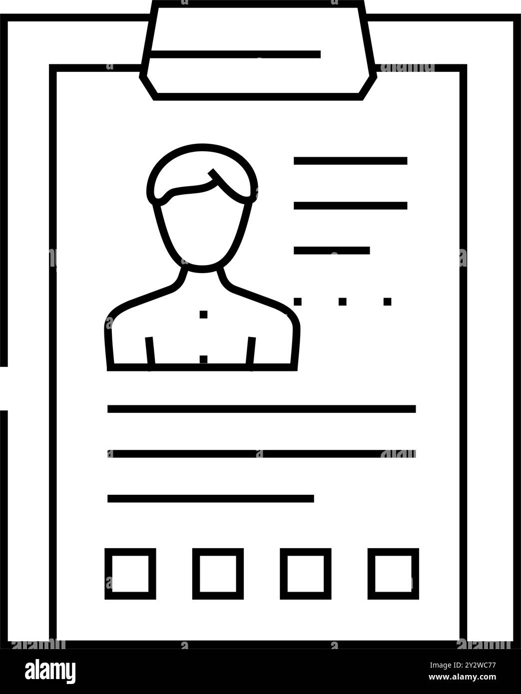 employee cv resume line icon vector illustration Stock Vector Image ...