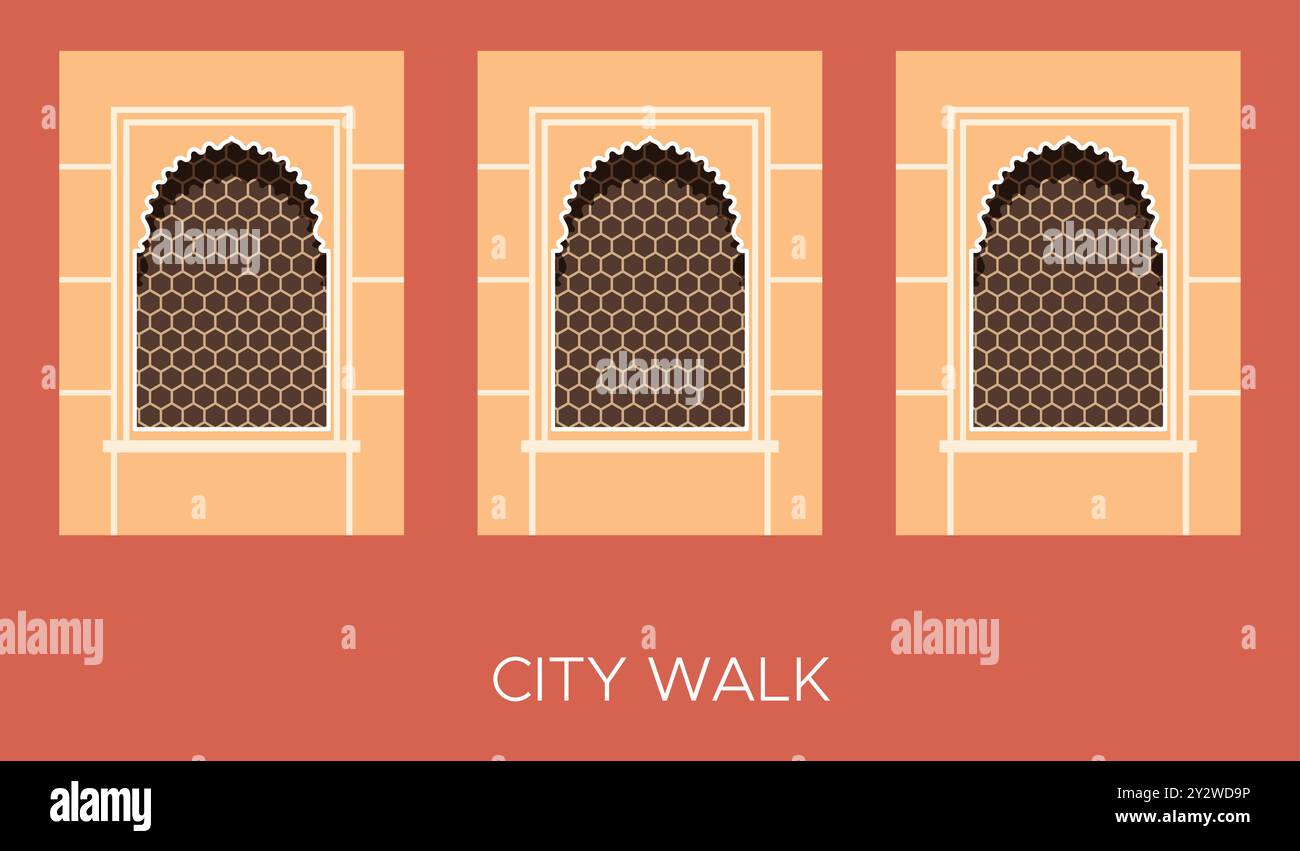 Traditional Rajasthani Window with Jaali - Stock Illustration as EPS 10 ...